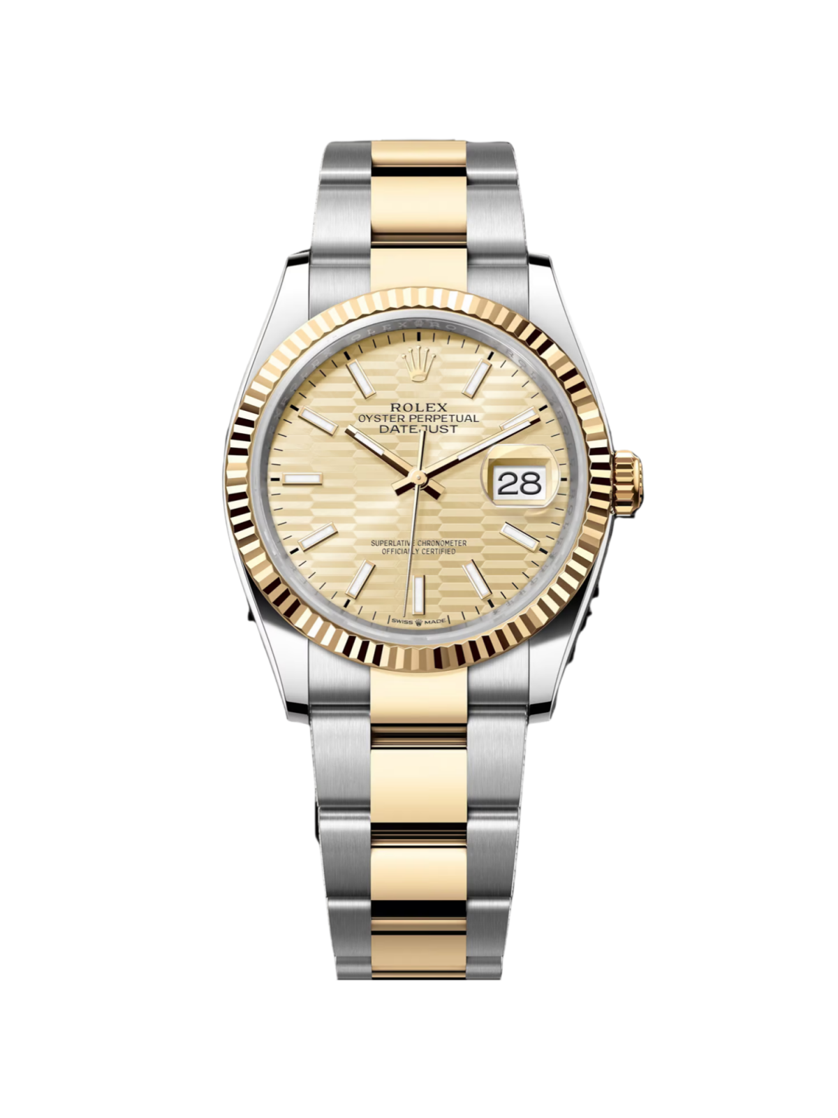 【Super Clone】ROLEX  Datejust 36mm 126233 Golden Fluted Motif 36mm Dial Oyster Bracelet