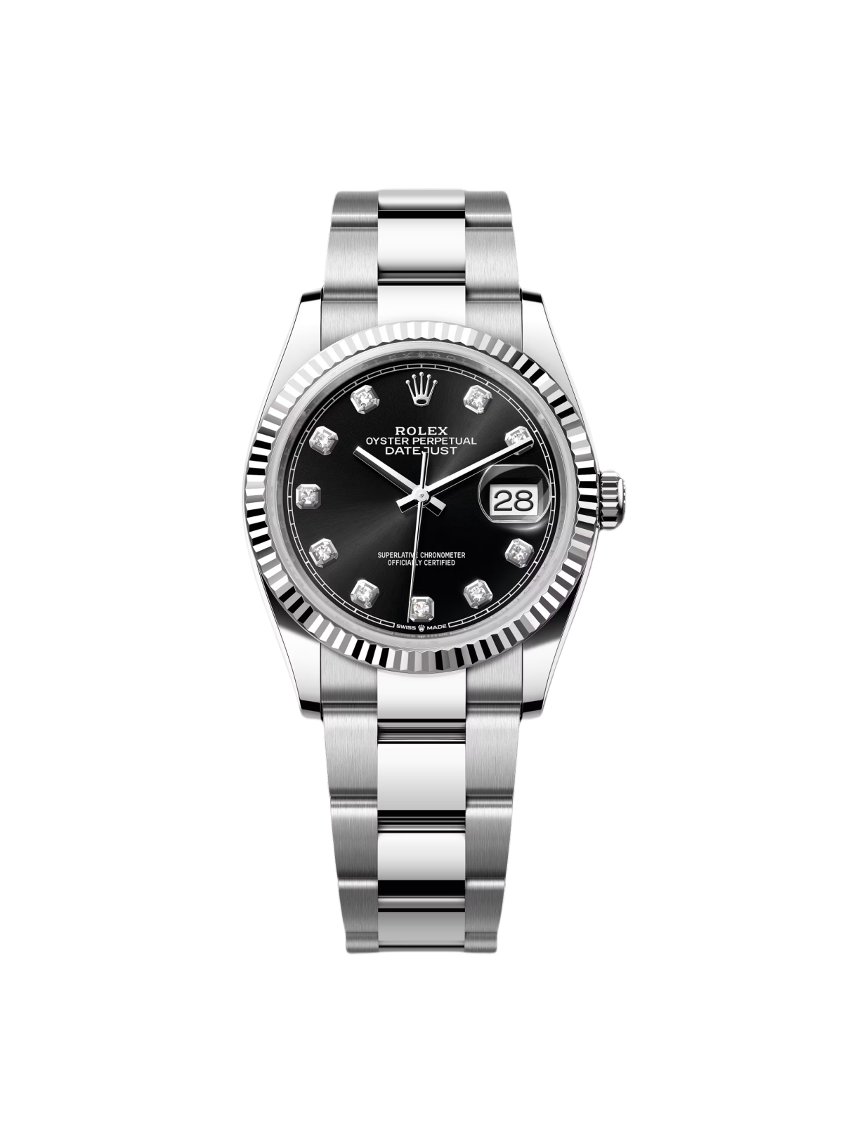 【Super Clone】 ROLEX  Datejust 36mm 126234 Black Diamond Dial Stainless Steel Oyster Mens Watch
