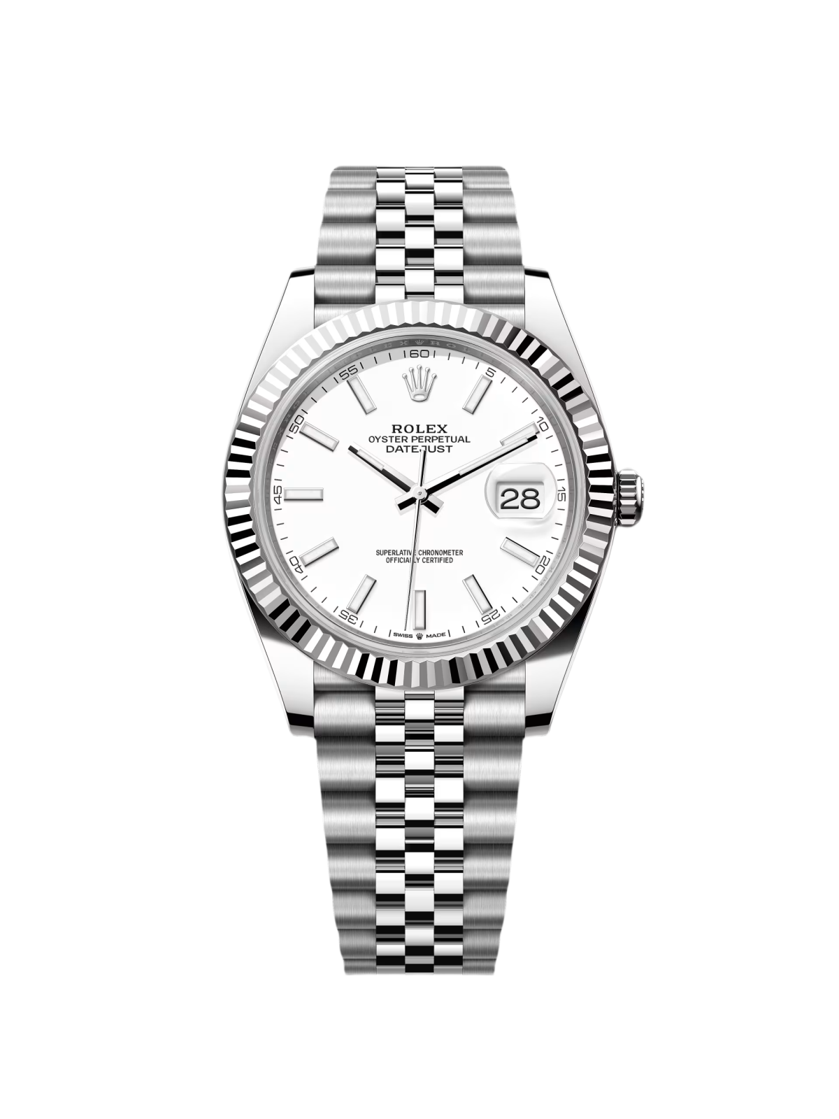 【Super Clone】ROLEX  Datejust 41mm  White Index Oyster Stainless Steel Men’s Watch - 126334