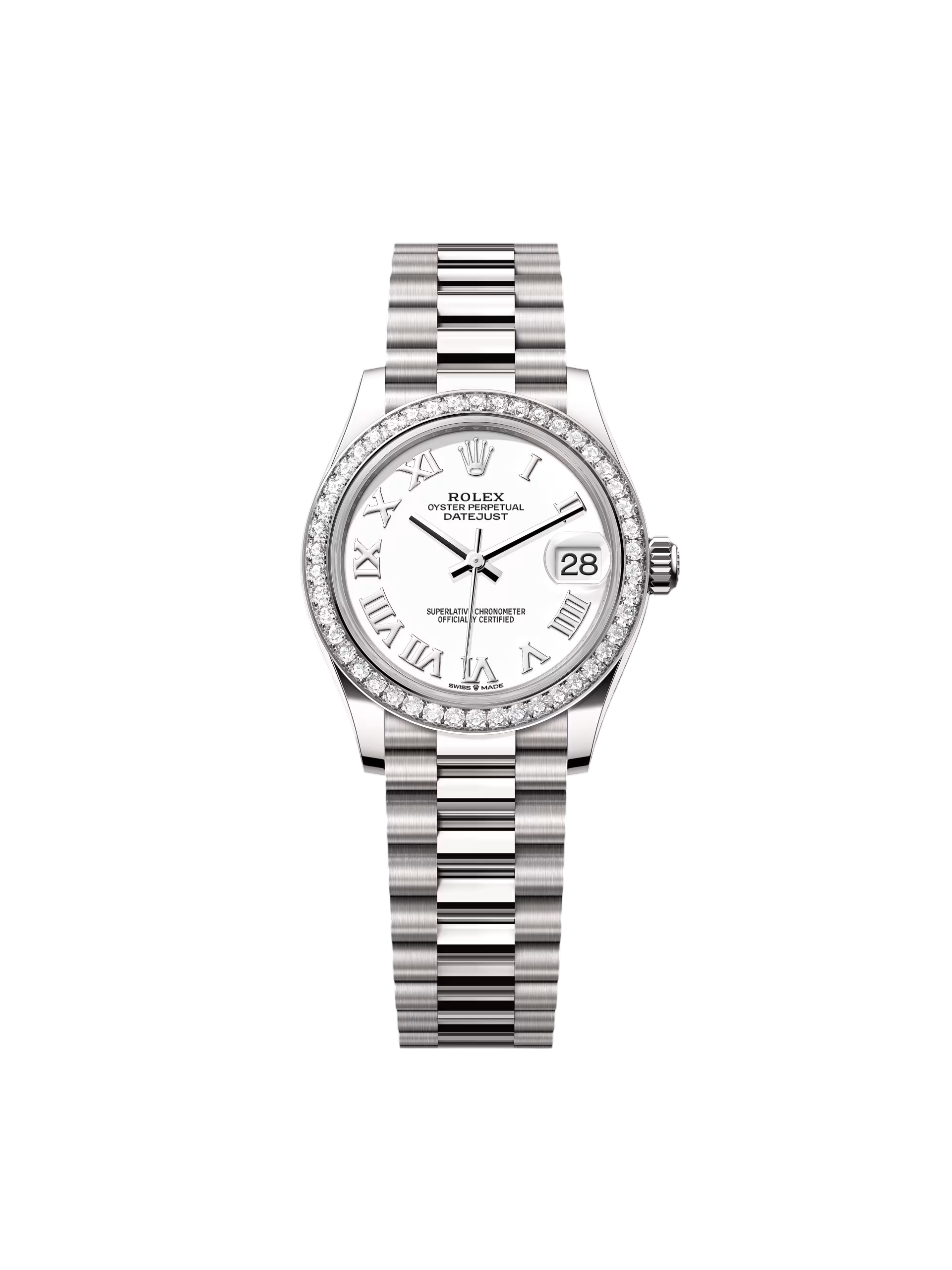 【Super Clone】ROLEX Datejust m278289RBR-0007 White Dial White Gold President Watch