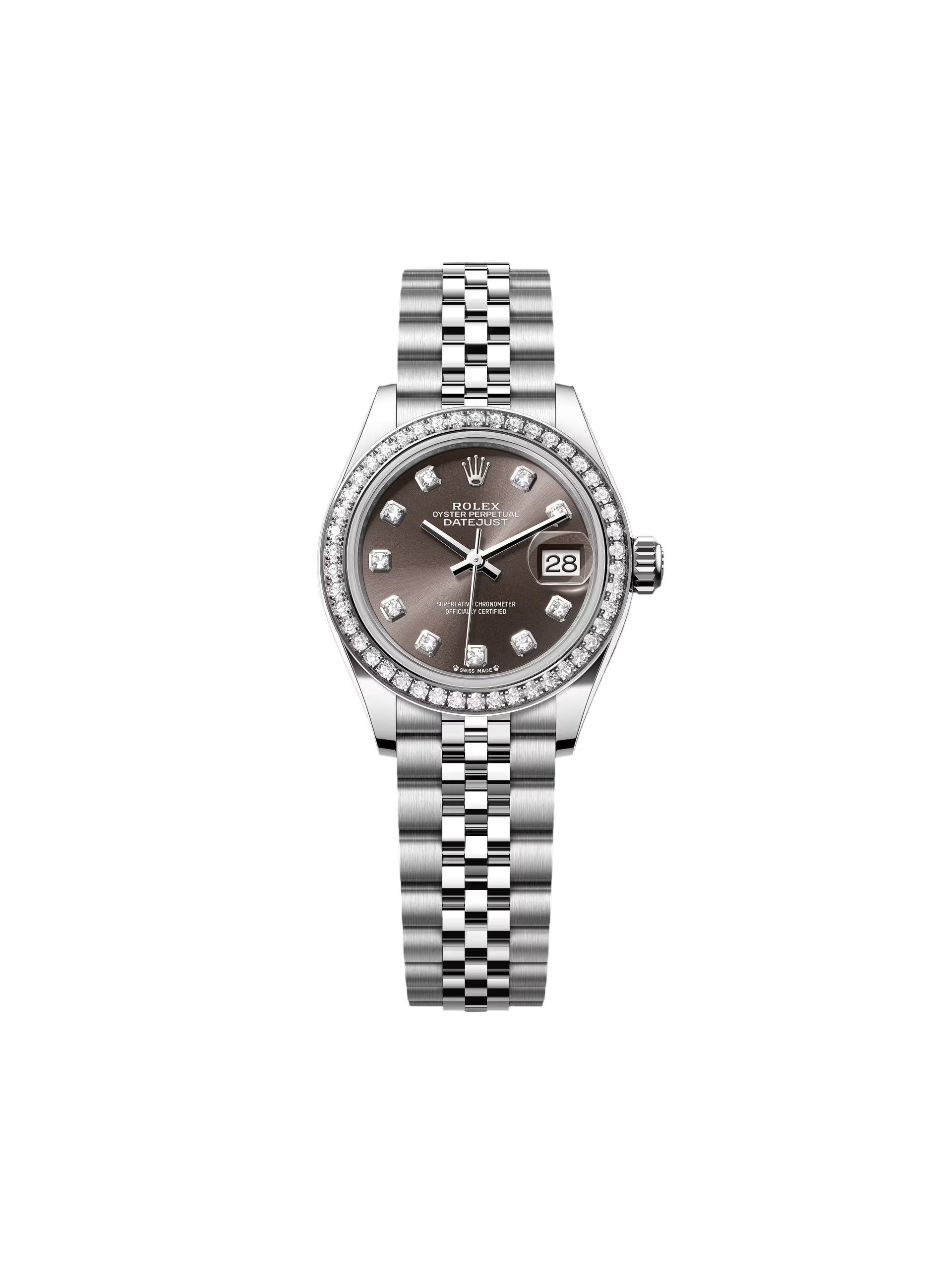 【Super Clone】ROLEX Lady-Datejust 28mm 279384RBR Dark Gray set with Diamonds