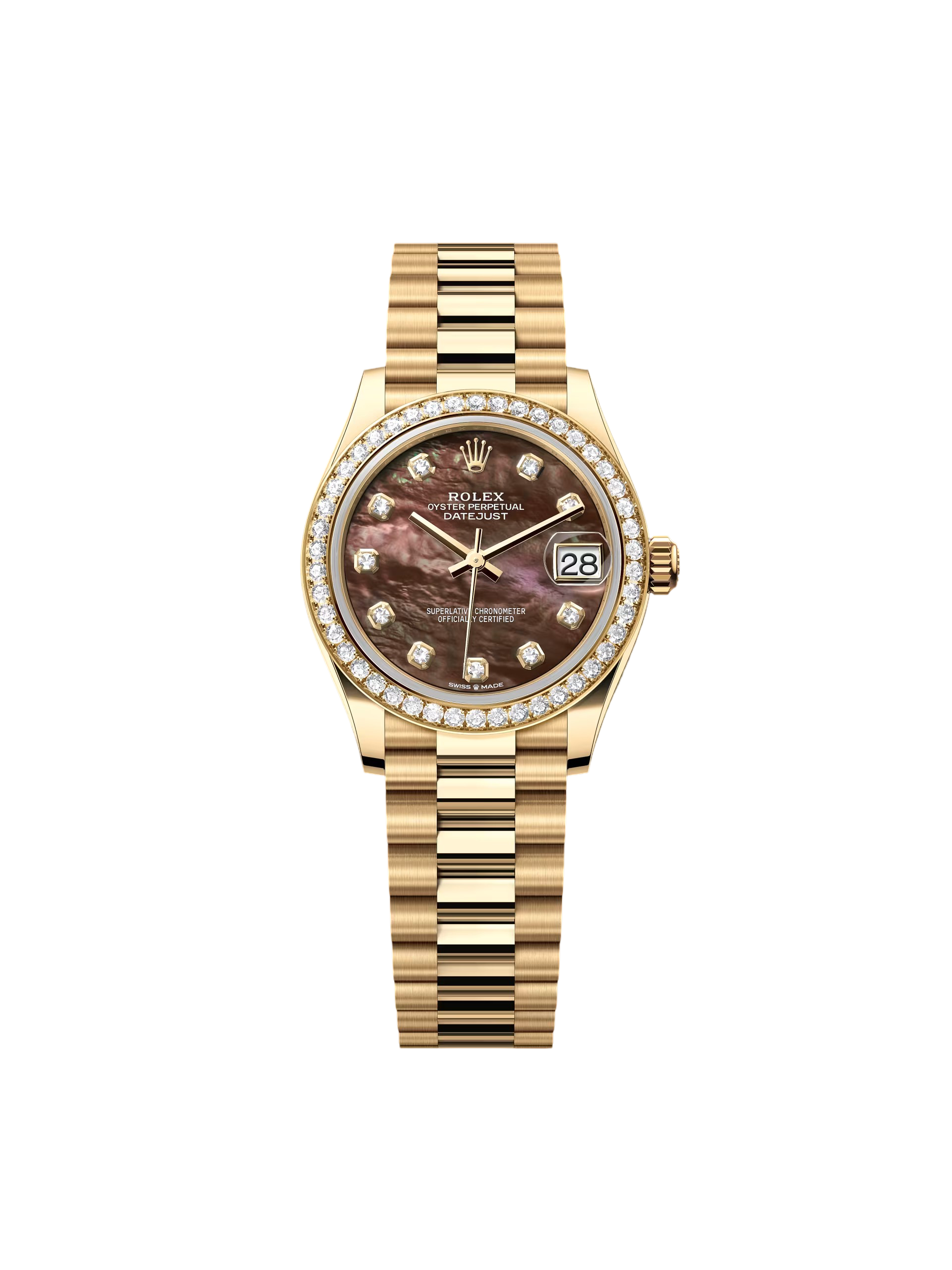 【Super Clone】ROLEX Datejust m278288RBR-0032 Black Mother-of-Pearl 31mm Dial President Bracelet Watch