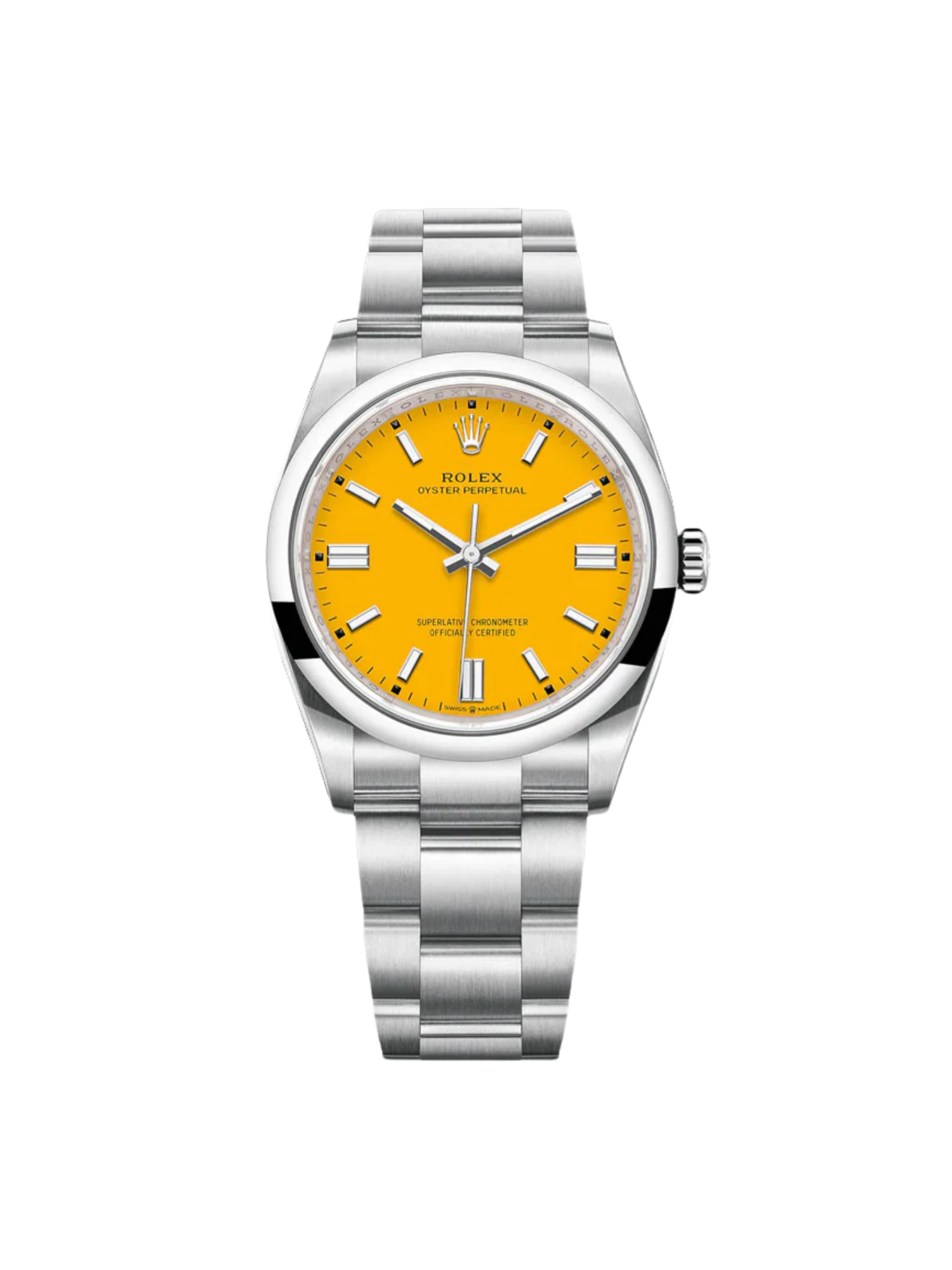 【Super Clone】ROLEX Oyster Perpetual 36mm 126000-0004 Yellow Dial Stainless Steel Oyster Bracelet