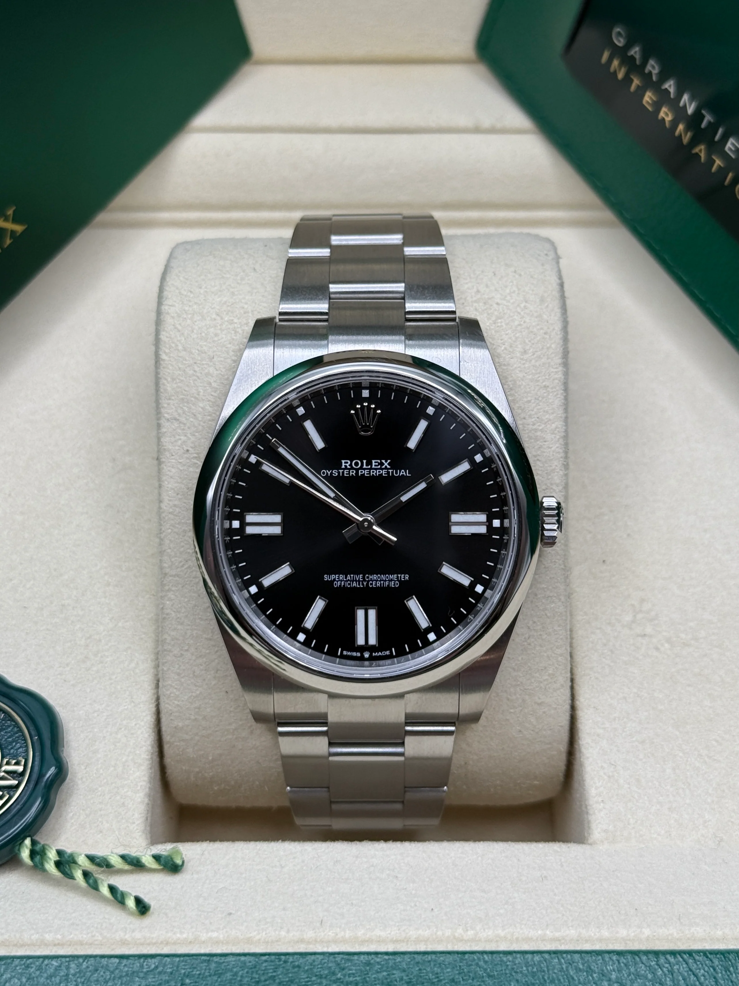 【Super Clone】ROLEX  Oyster-Perpetual 41mm 124300-0002 Stainless Steel Black Index Dial Watch