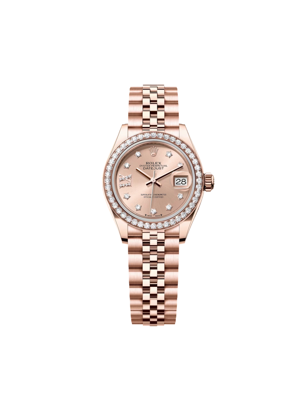 【Super Clone】ROLEX  Lady-Datejust 28mm 279135RBR Rose Diamond Dial Jubilee Bracelet