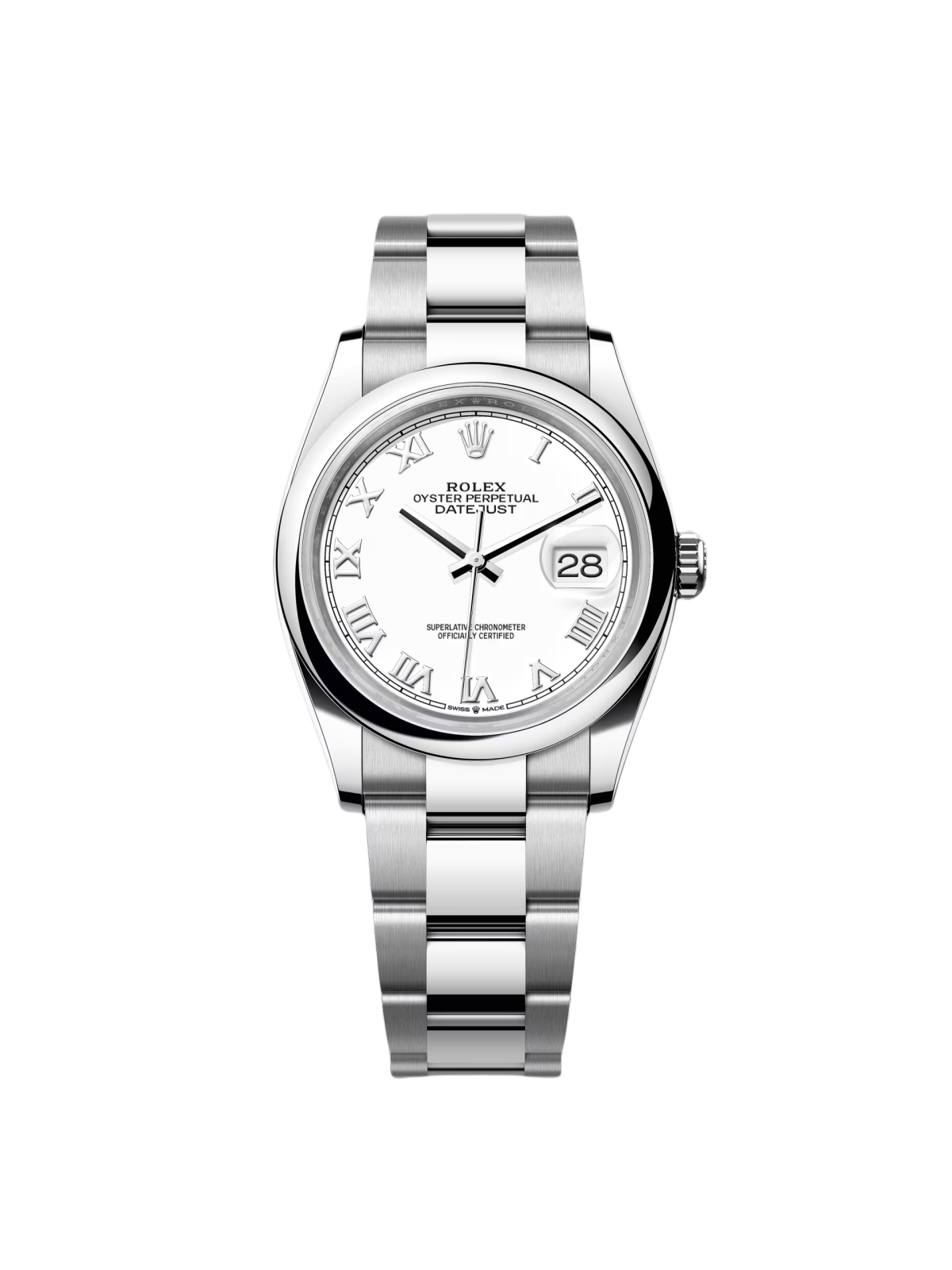 【Super Clone】ROLEX  Datejust 36mm 126200 Stainless Steel White Roman Dial Oyster