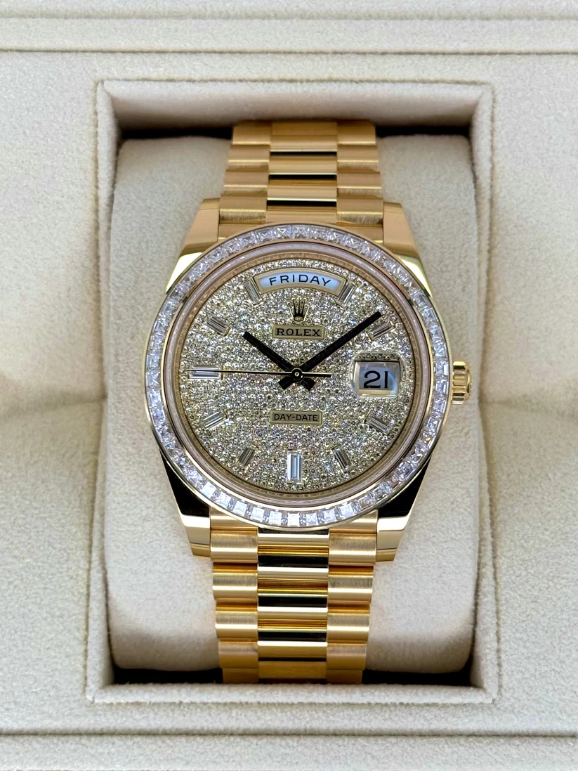 【Super Clone】ROLEX Day-Date 40mm 228398TBR-0036 Diamond Paved Dial President Watch