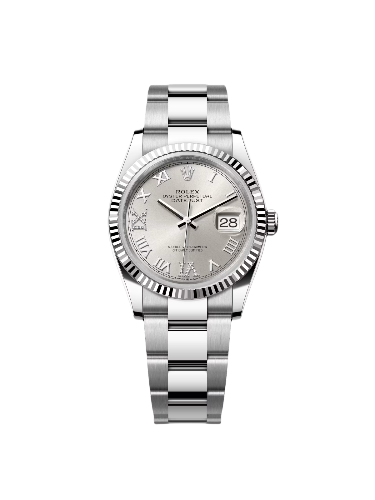 【Super Clone】ROLEX  Datejust 36mm 126234 White Roman Dial Oyster Stainless Steel Mens
