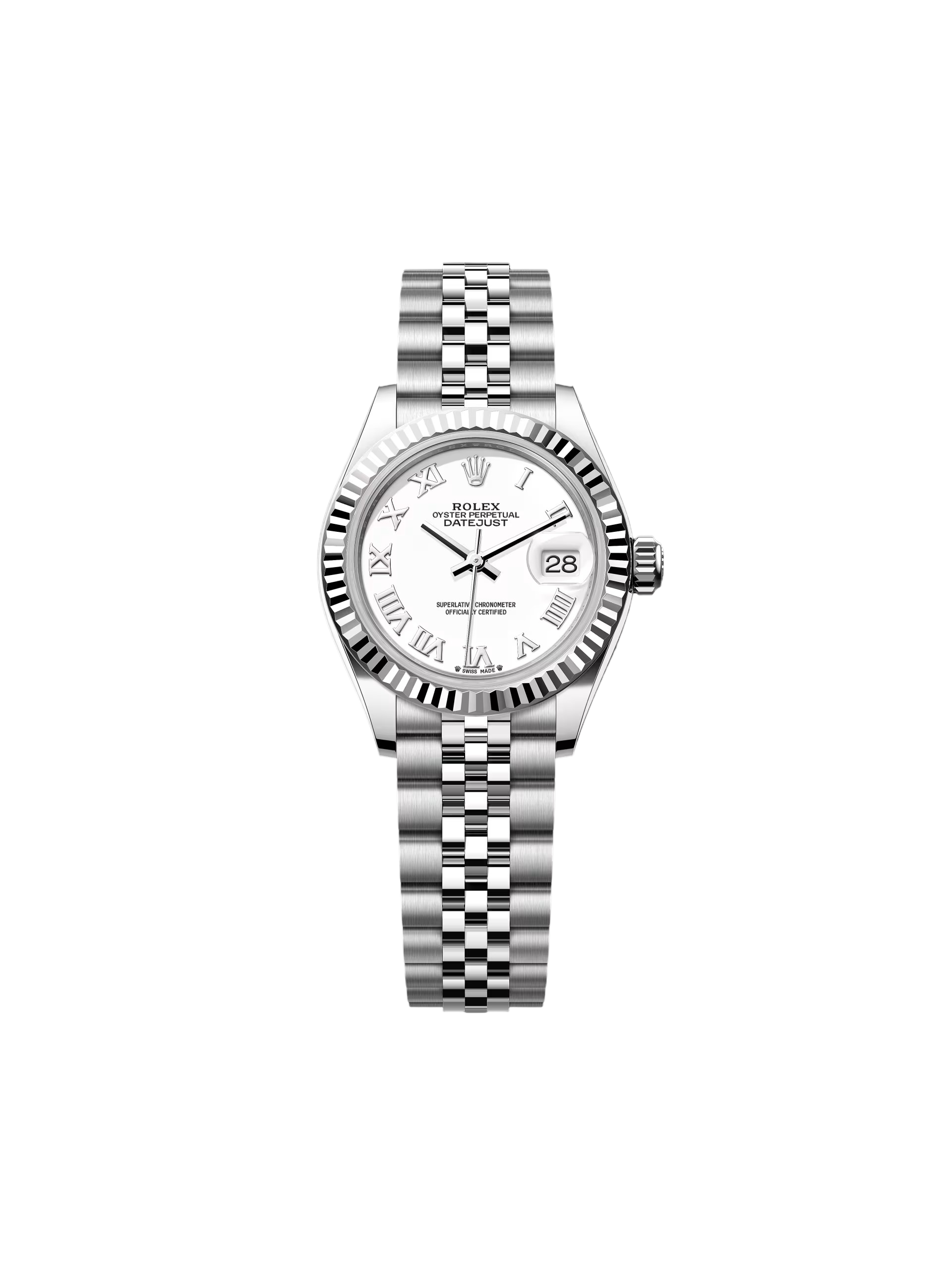 【Super Clone】ROLEX Lady-Datejust 28mm 279174 White Roman Dial Oyster Bracelet