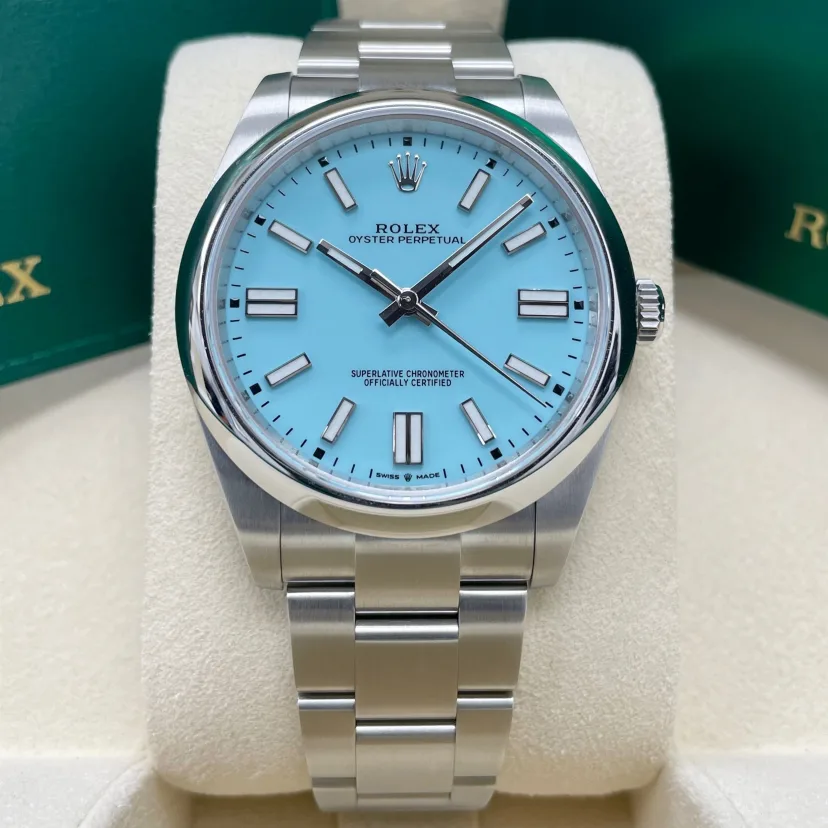 【Super Clone】ROLEX 124300 Oyster Perpetual 41mm Oyster Perpetual Turquoise Index Dial