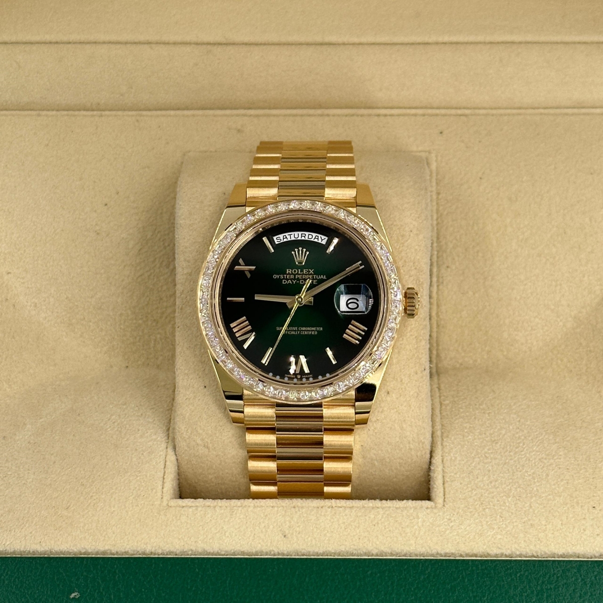 【Super Clone】RLX Day-Date 40mm 228398TBR-0042 Green Ombré Dial President Watch