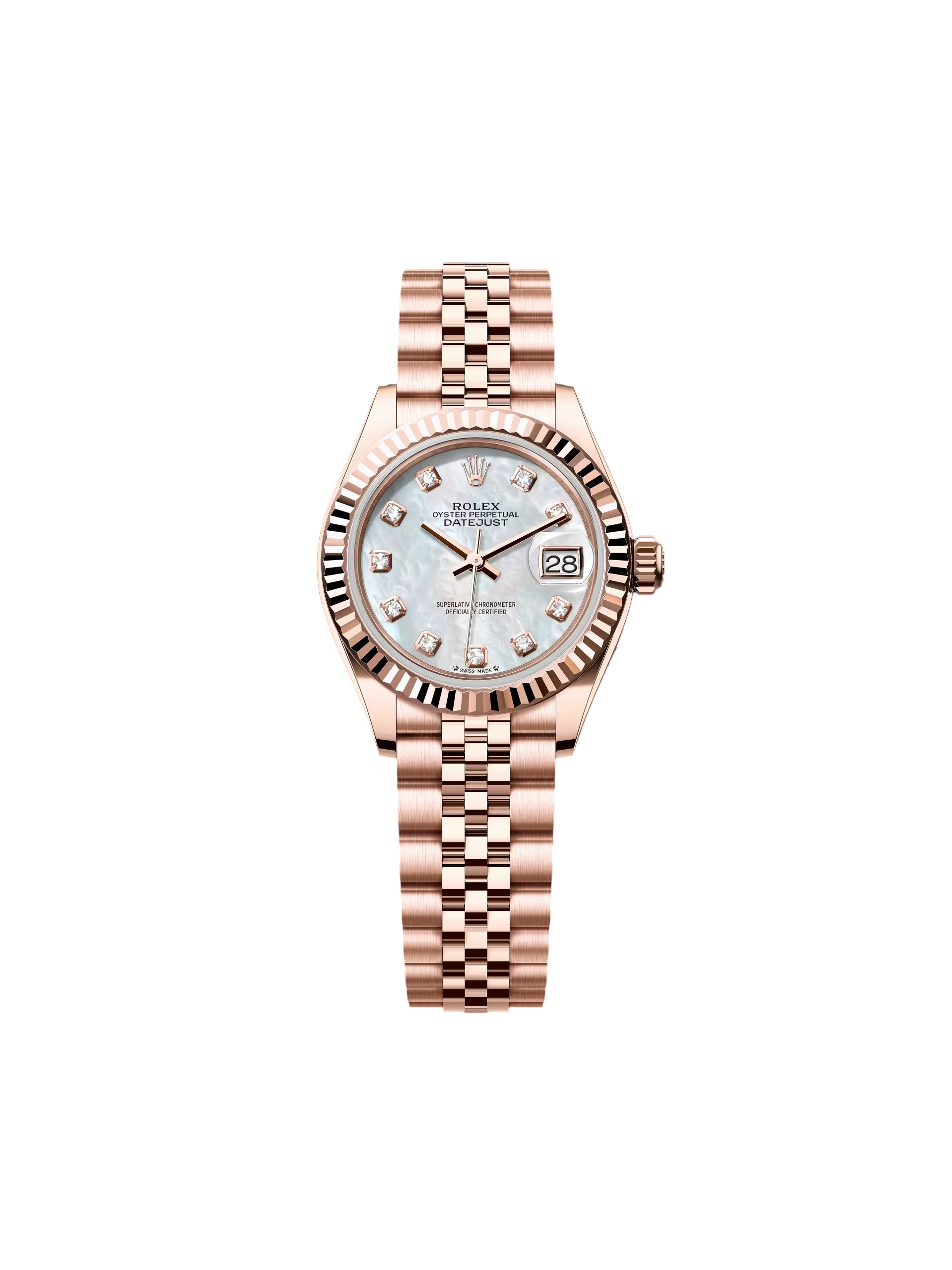 【Super Clone】ROLEX Lady-Datejust 28mm 279175 Mother-of-Pearl Dial President Everose Gold