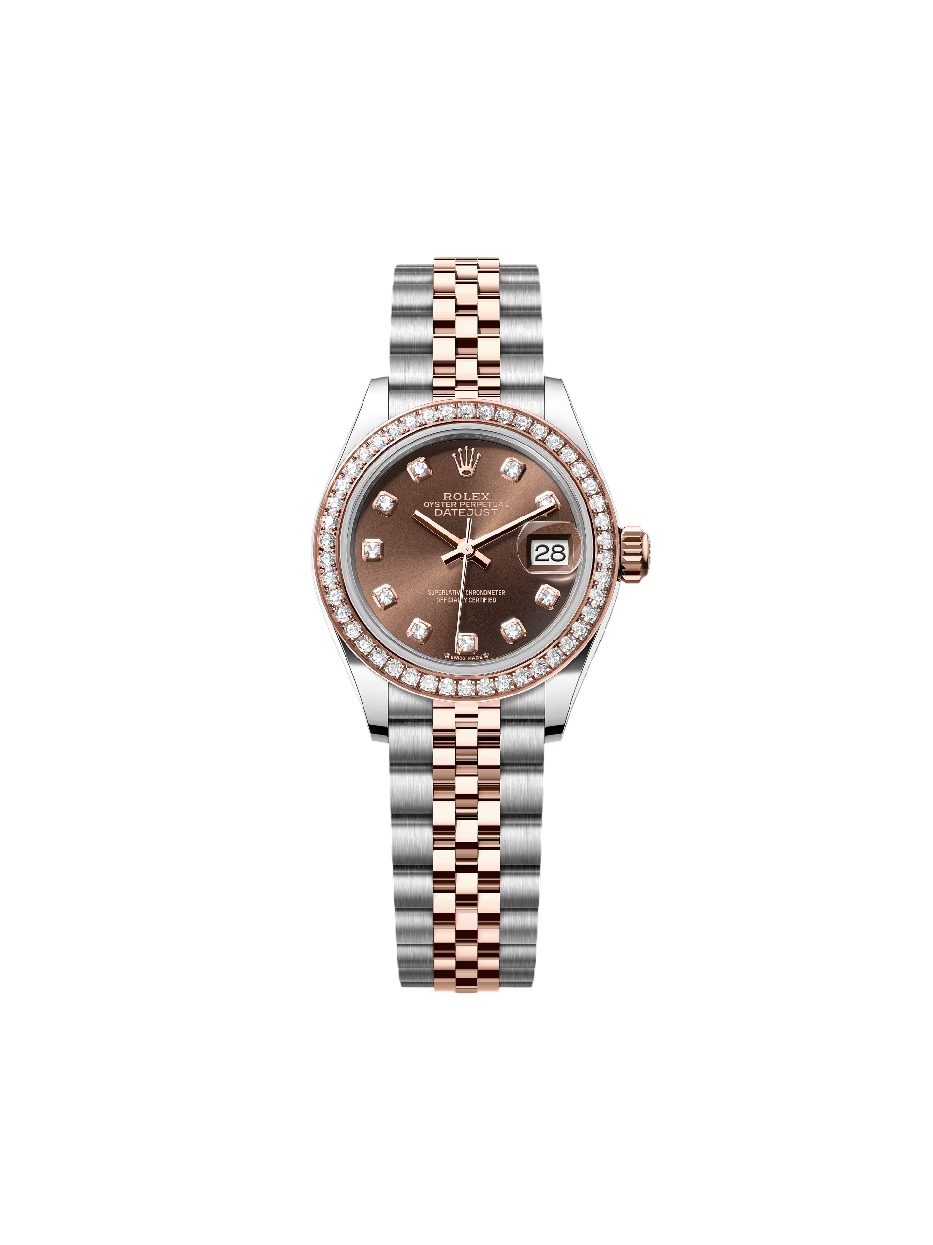 【Super Clone】ROLEX Lady-Datejust 28mm 279381RBR Chocolate Diamond Dial Oyster Bracelet