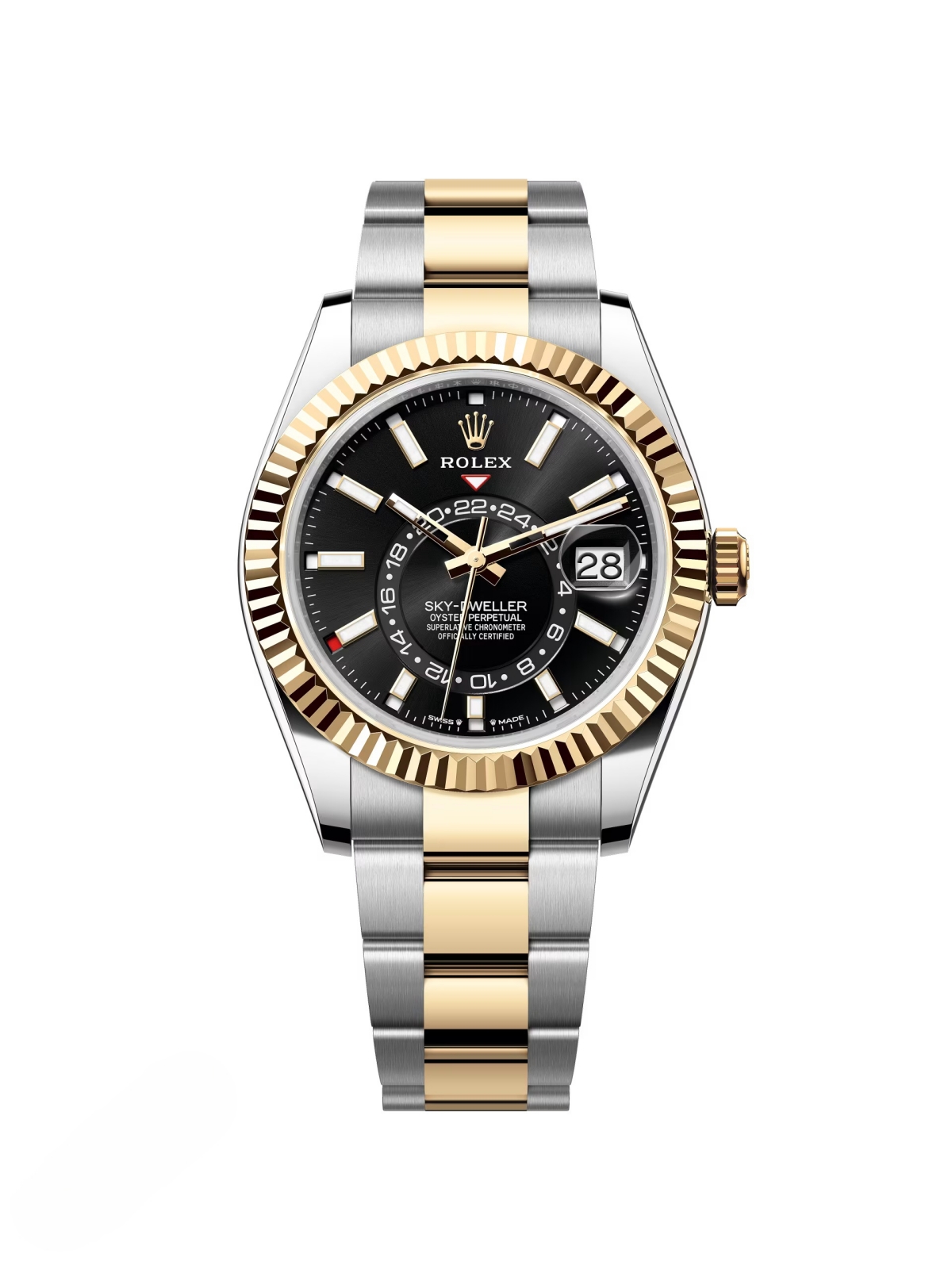 【Super Clone】ROLEX  Sky-Dweller 42mm 336933-0003/0004 Two-Tone Yellow Gold Black Dial Jubilee