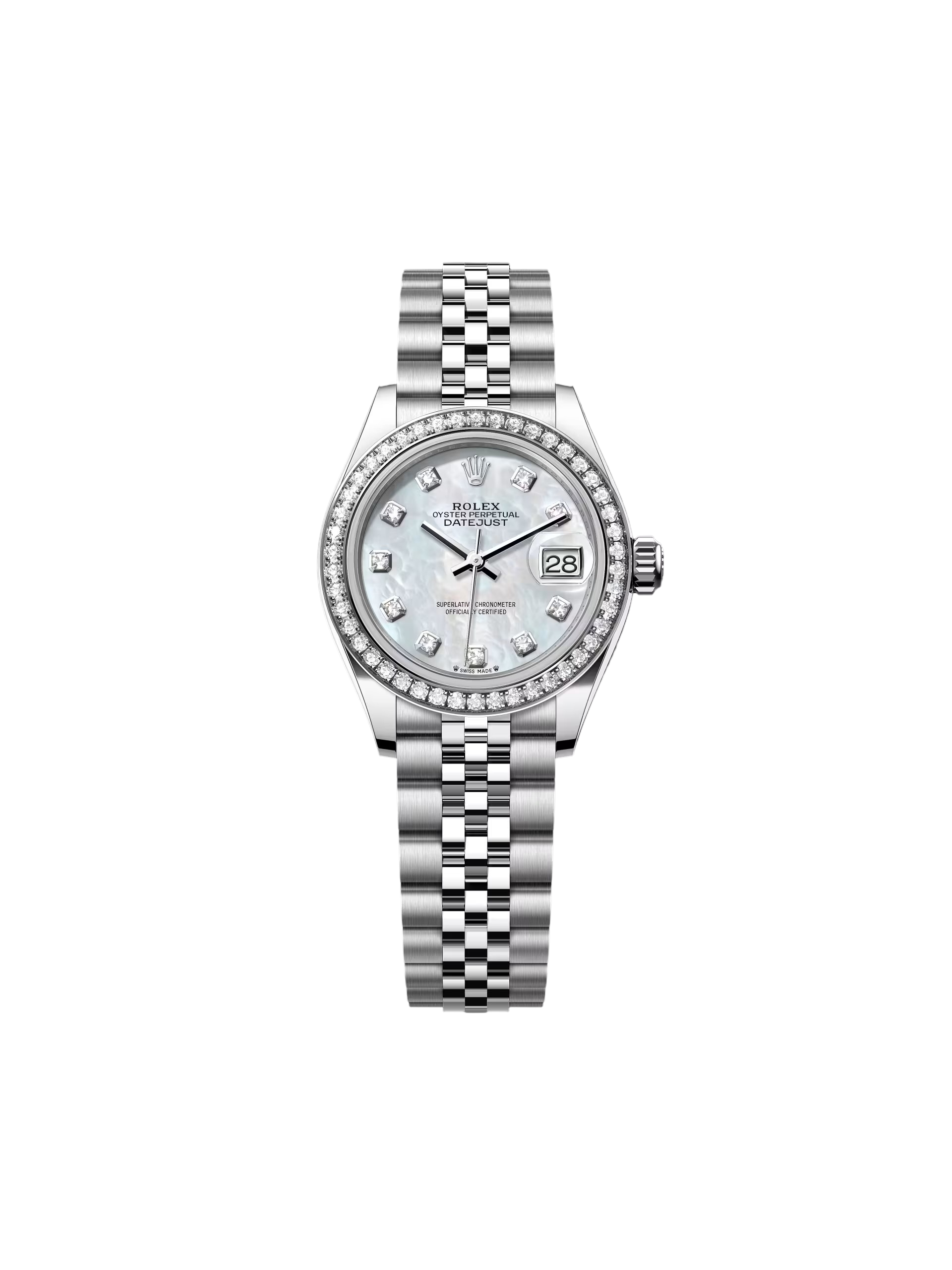 【Super Clone】ROLEX Lady-Datejust 28mm 279384RBR White Mother-of-Pearl Dial Oyster Bracelet