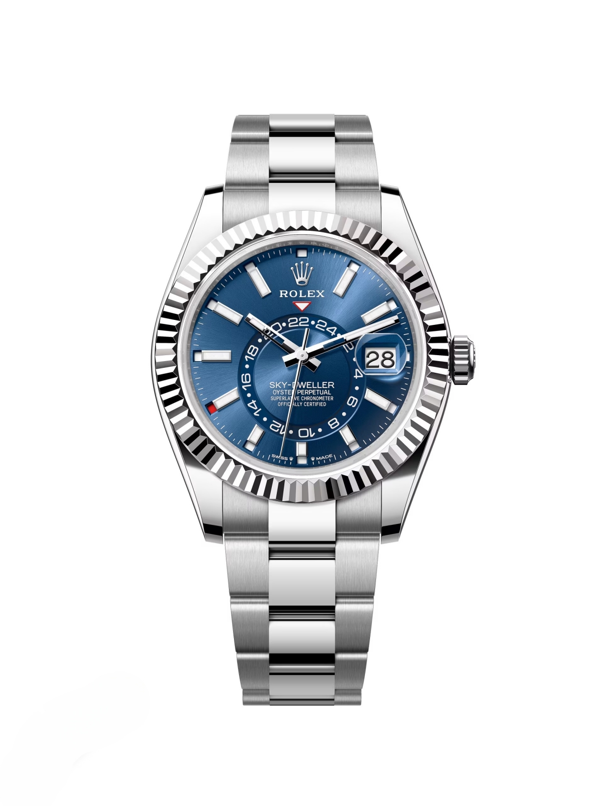 【Super Clone】ROLEX  Sky-Dweller 42mm 336934-0005/0006 Stainless Steel Blue Dial Jubilee