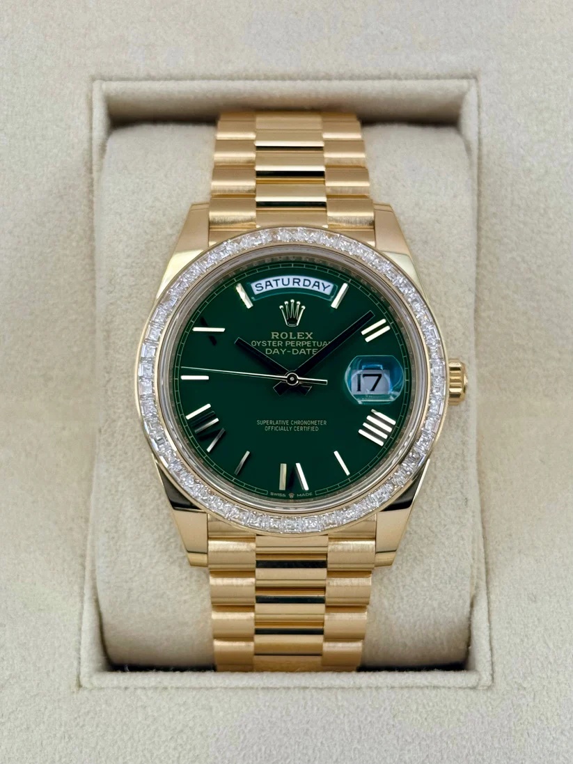 【Super Clone】ROLEX Day-Date 40mm 228398TBR-0039 Green Dial President Watch