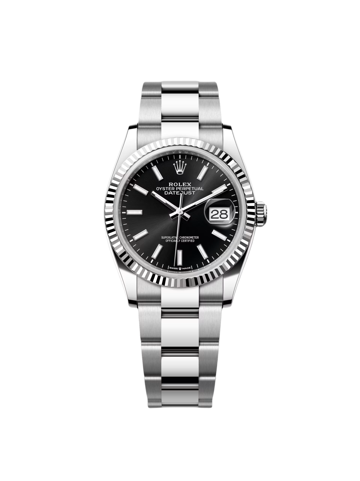 【Super Clone】 ROLEX  Datejust 36mm 126234 Black Index Jubilee Stainless Steel Mens Watch