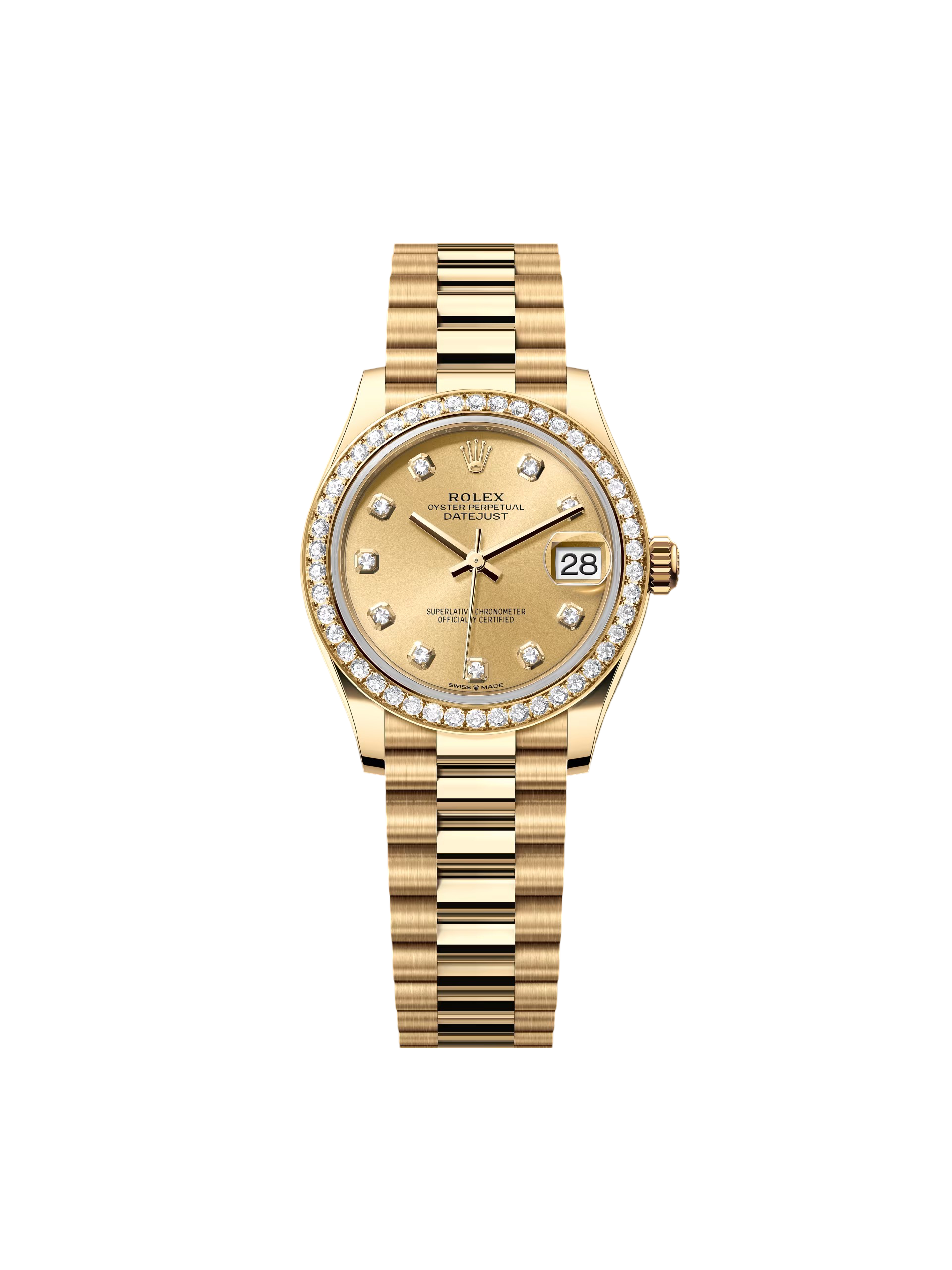 【Super Clone】ROLEX  Datejust m278288RBR-0005 Champagne 31mm Dial President Bracelet Watch