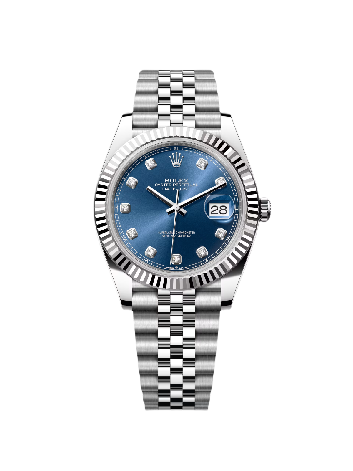【Super Clone】ROLEX  Datejust 41mm 126334 Blue Diamond Oyster Stainless Steel Mens Watch