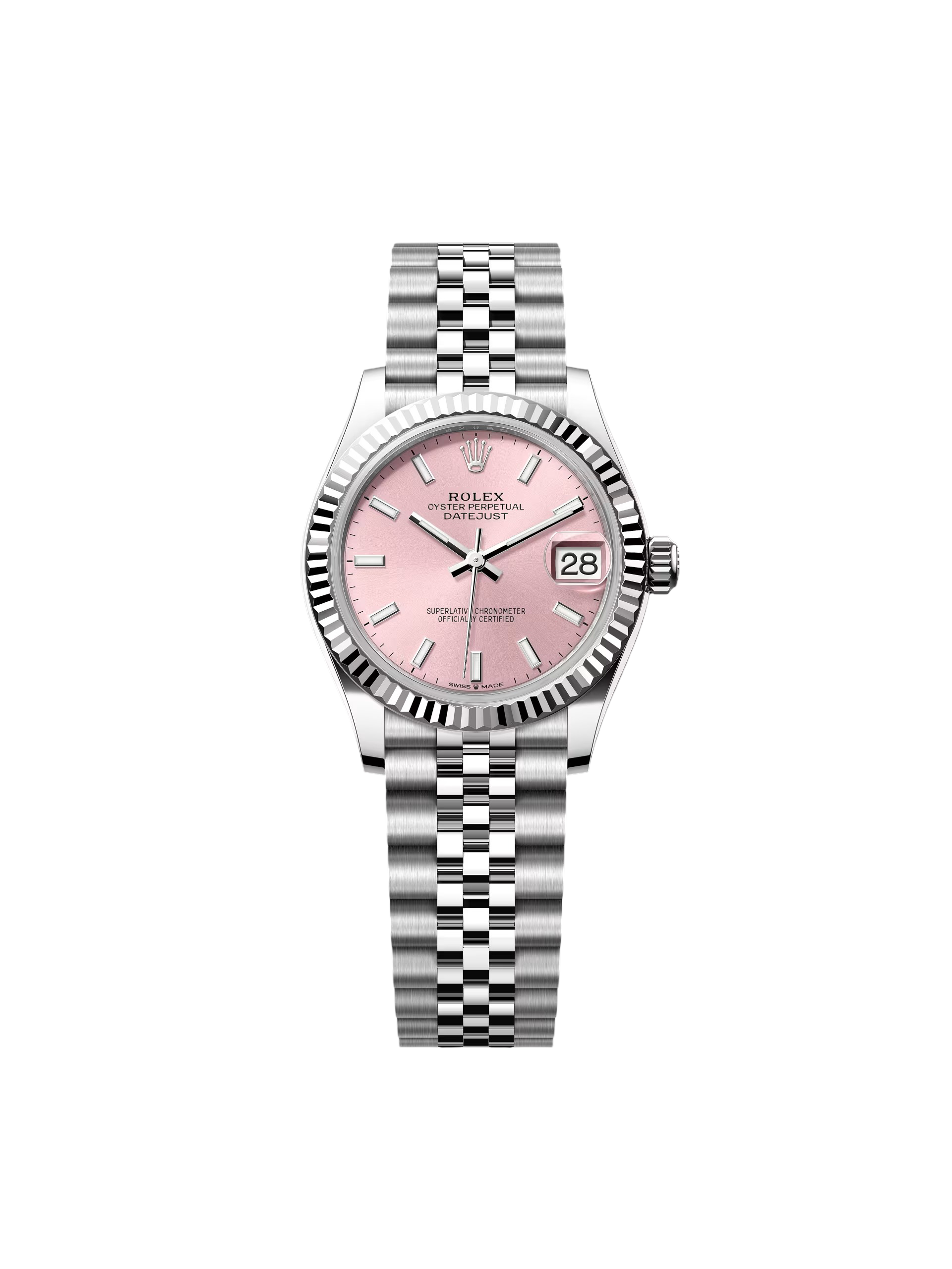 【Super Clone】ROLEX Datejust m278274-0013/0014 Pink Dial 31mm Fluted Bezel Oyster Bracelet