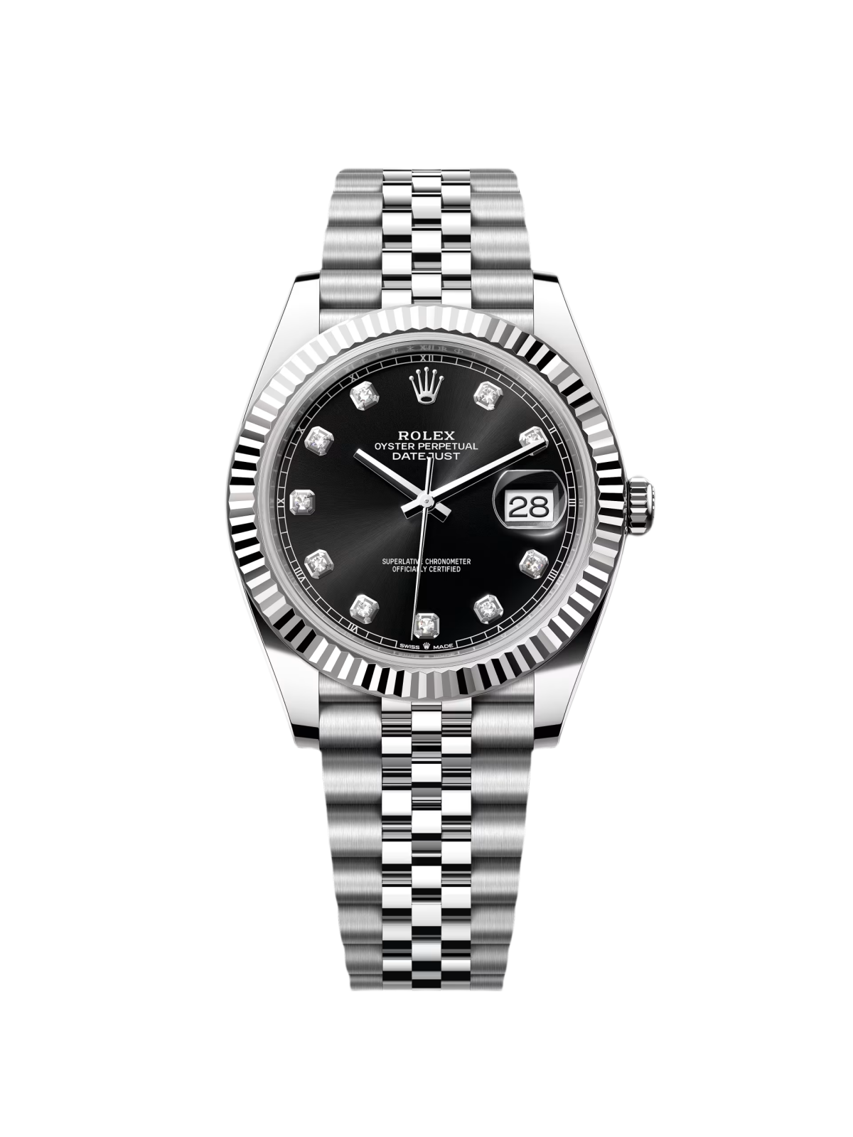 【Super Clone】ROLEX  Datejust 41mm 126334 Black Diamond Oyster Stainless Steel Mens Watch