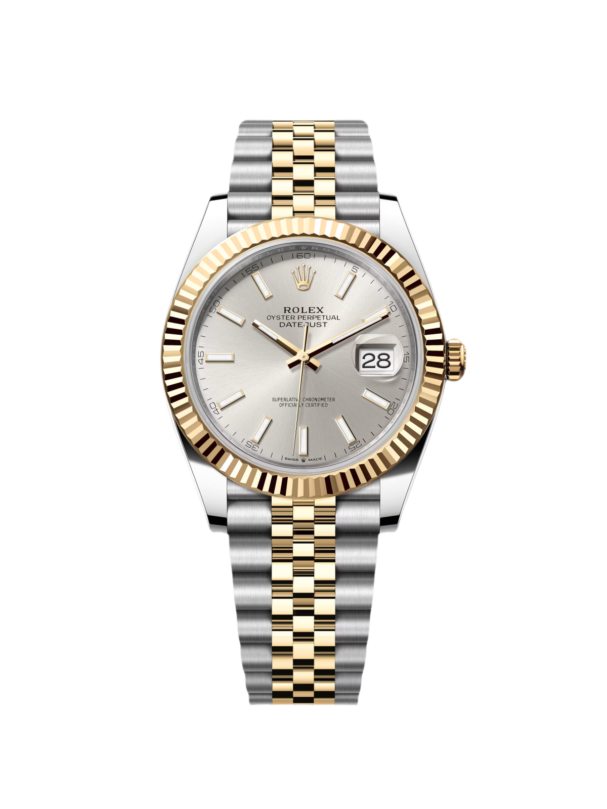 【Super Clone】ROLEX  Datejust 41mm 126333 Silver Index Oyster Steel and Yellow Gold Mens Watch