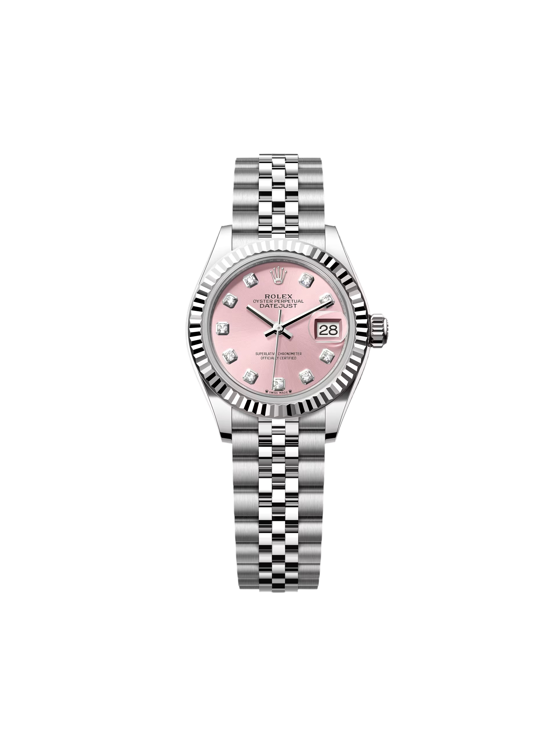 【Super Clone】ROLEX  Lady-Datejust 28mm 279174 Pink Diamond Dial Oyster Bracelet