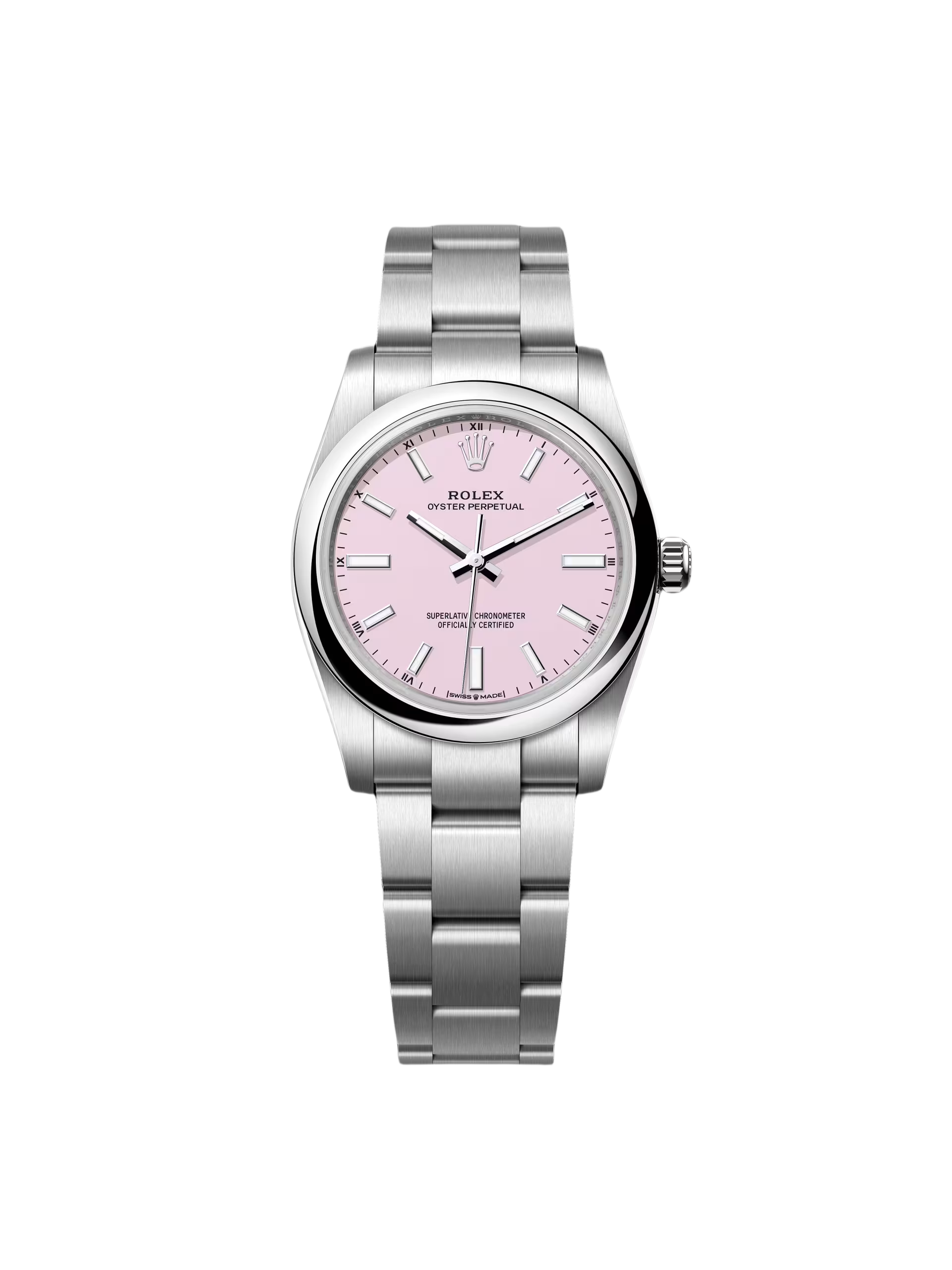 【Super Clone】ROLEX Oyster Perpetual 34mm 124200-0009 Pink Dial Oyster Stainless Steel Bracelet Watch
