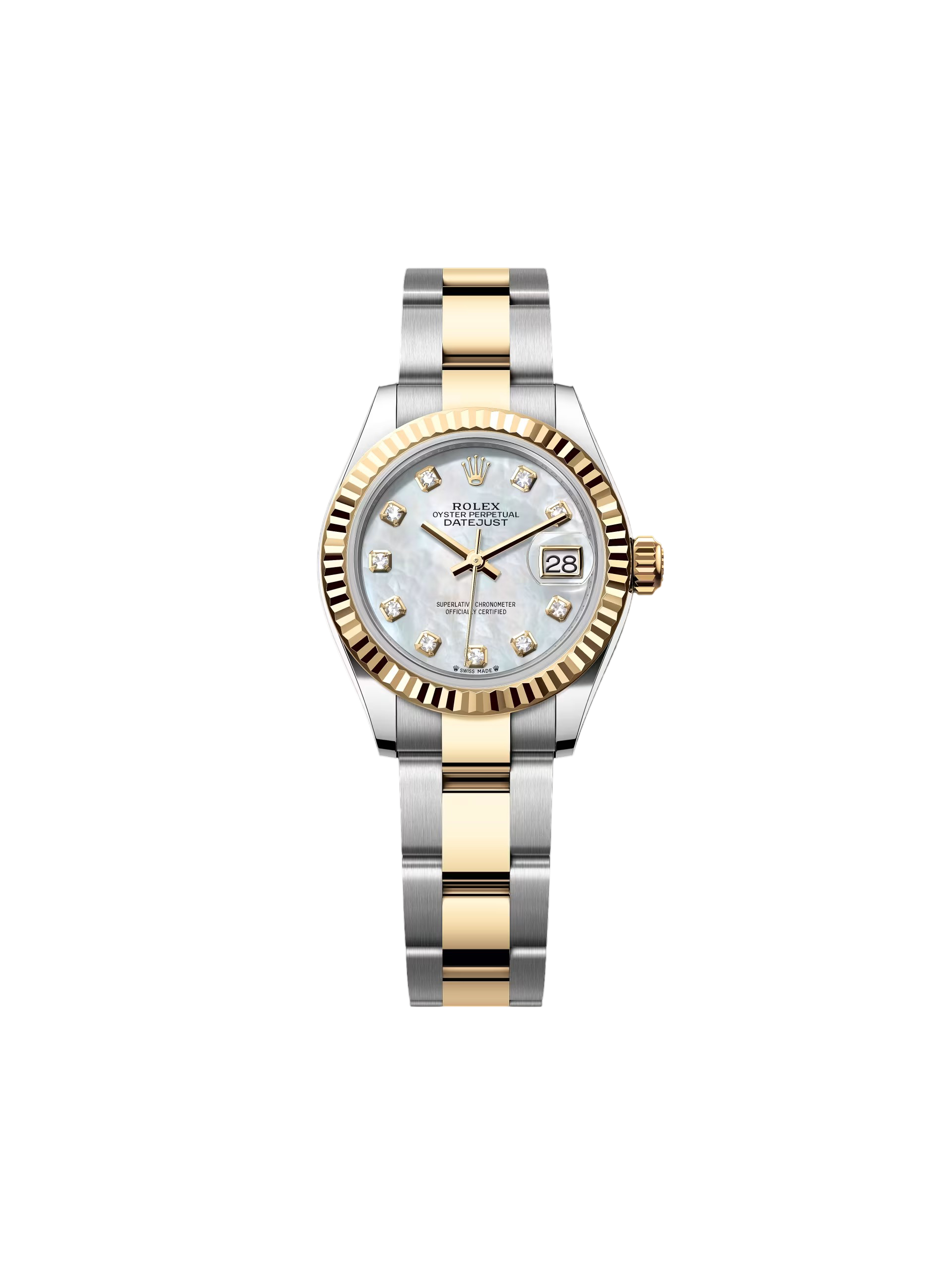 【Super Clone】ROLEX Lady-Datejust 28mm 279173 Mother of Pearl Diamond Dial Oyster Bracelet