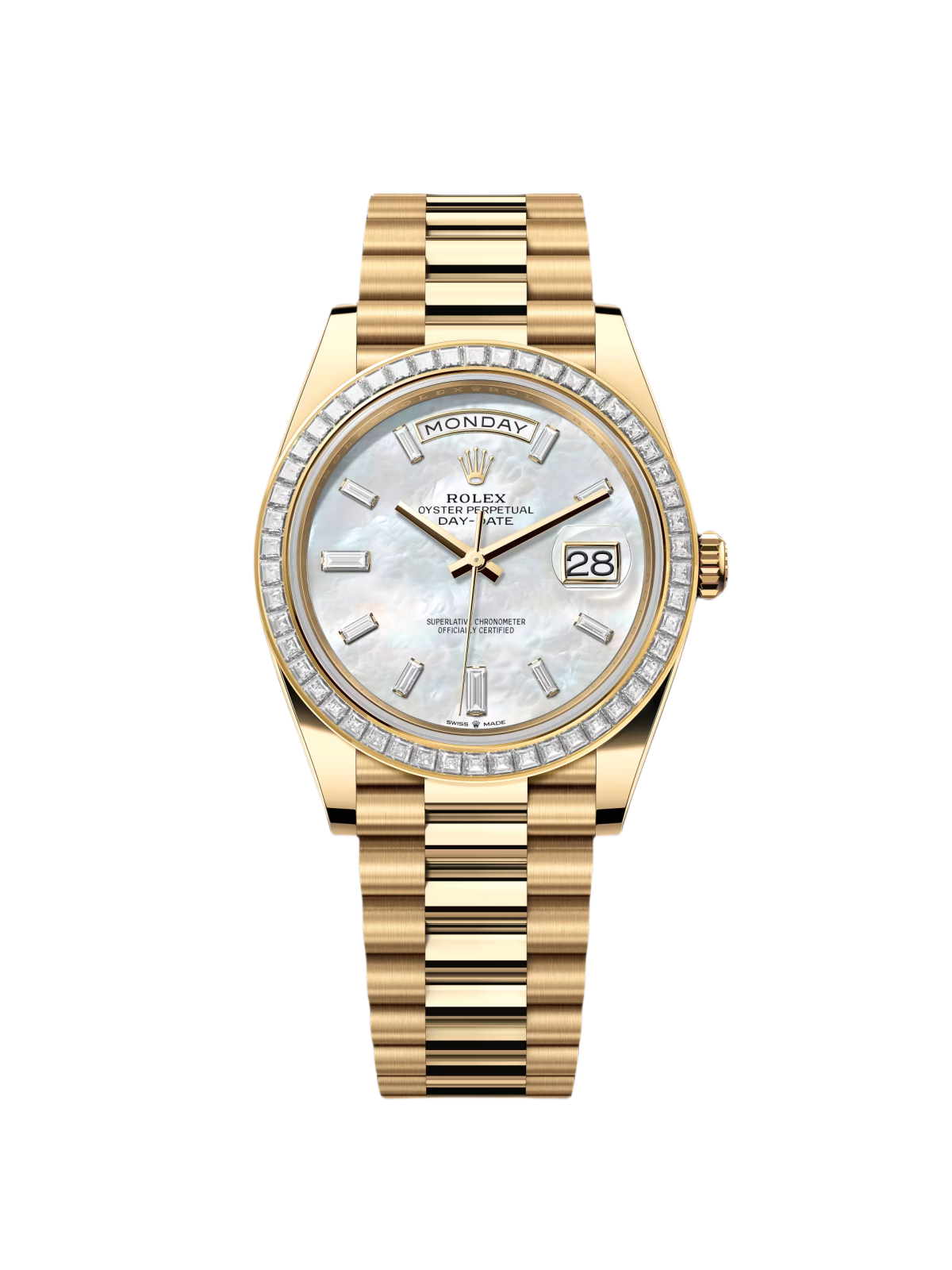 【Super Clone】ROLEX Day-Date 40mm 228398TBR-0043 White Mother-of-Pearl Dial President Watch