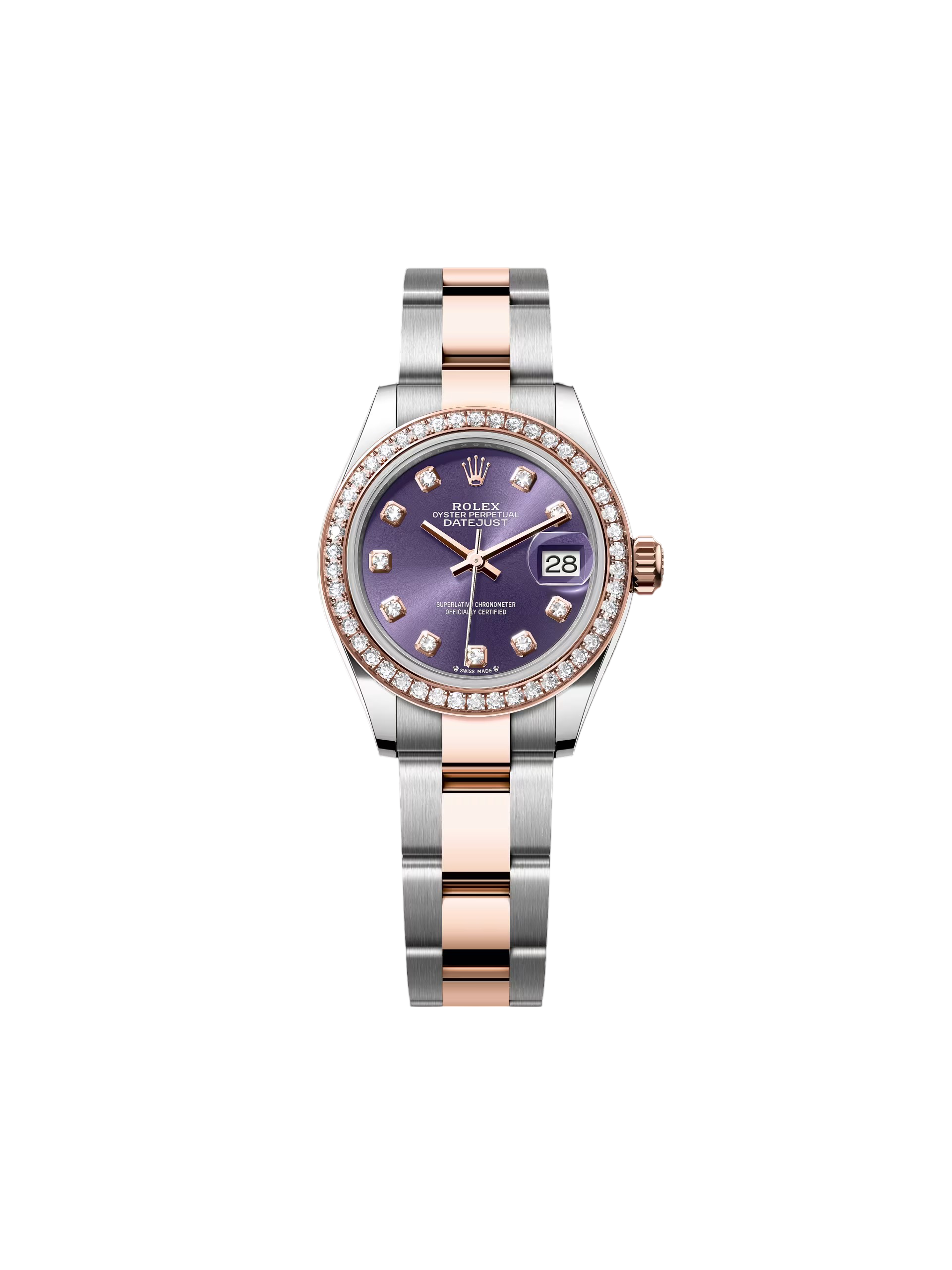 【Super Clone】ROLEX Lady-Datejust 28mm 279381RBR Aubergine Diamond Dial Oyster Bracelet