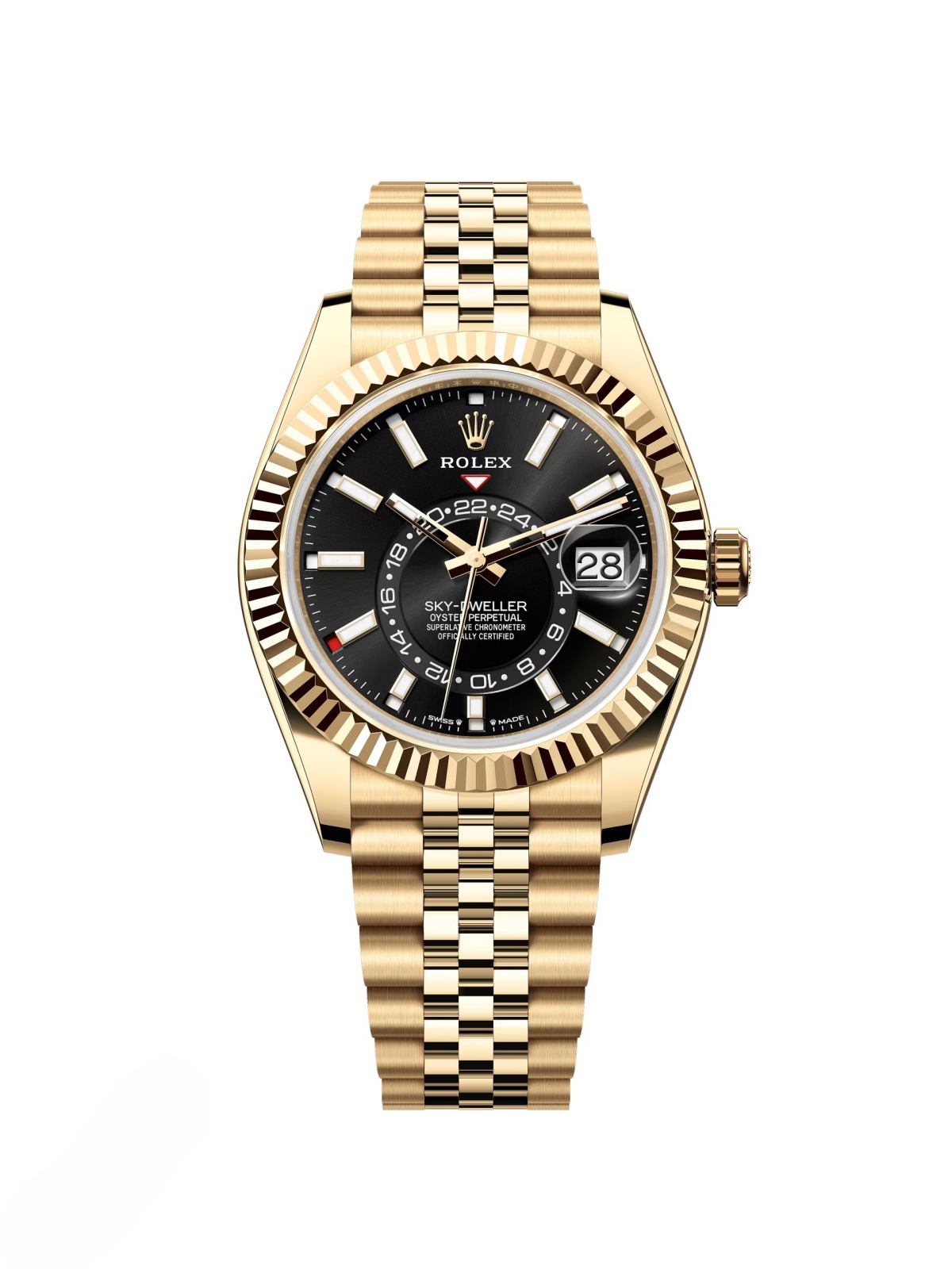 【Super Clone】ROLEX Sky-Dweller 42mm 336938-0002/0005 Yellow Gold Black Dial Oyster