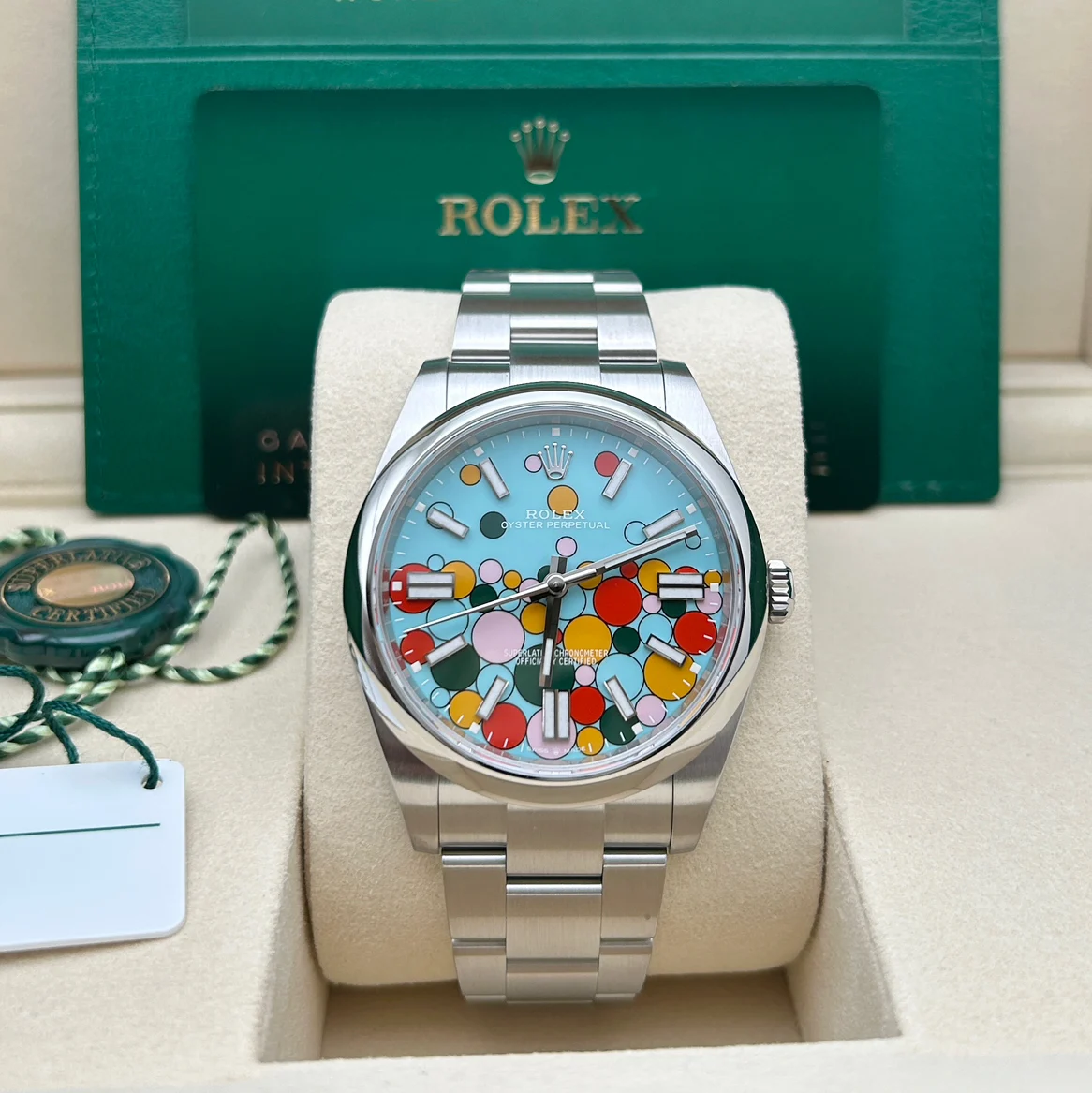 【Super Clone】ROLEX Oyster Perpetual 36mm 126000-0009 Turquoise Celebration Dial Oyster Bracelet