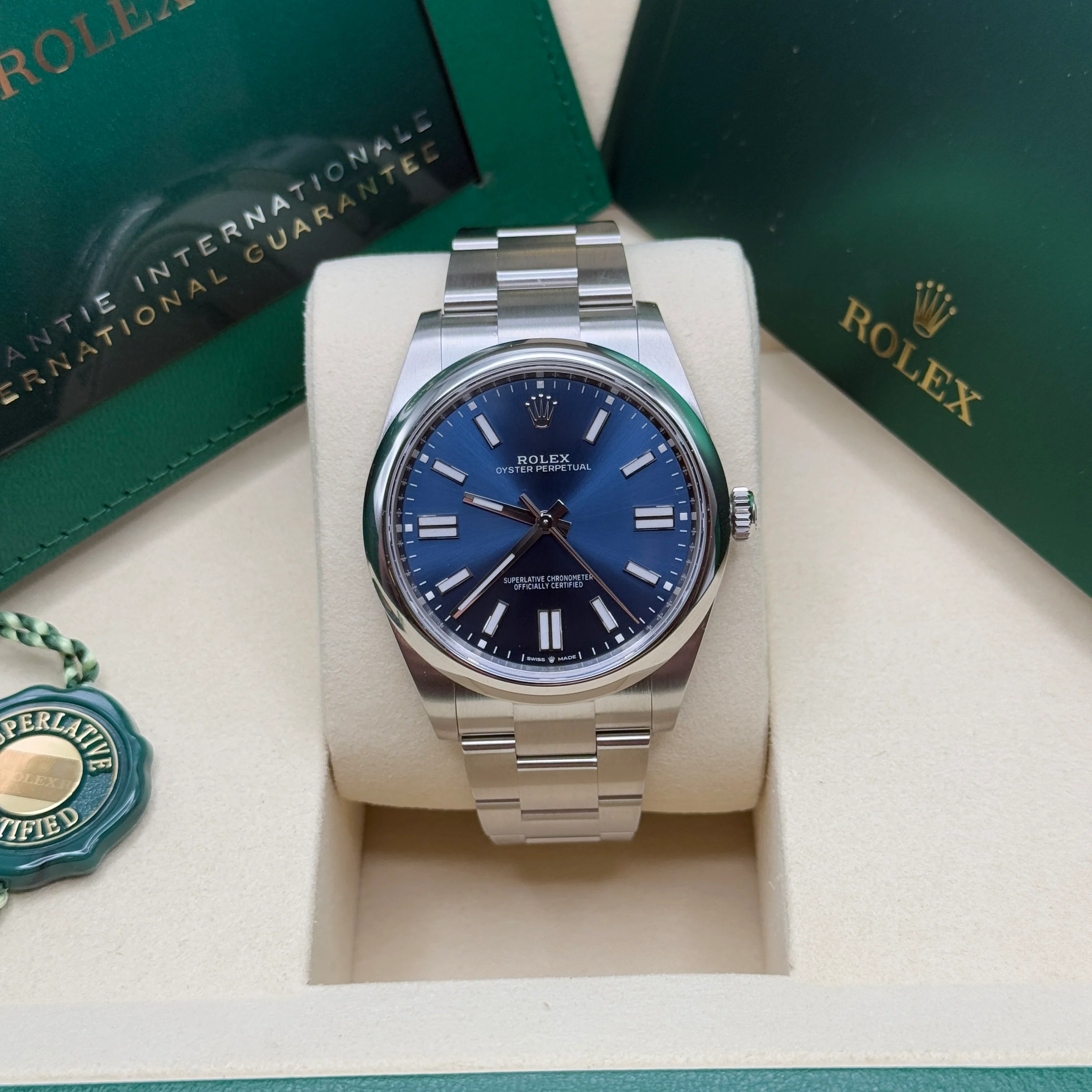 【Super Clone】ROLEX Oyster Perpetual 41mm 124300-0003 Oyster Perpetual Stainless Steel Blue Index Dial Watch