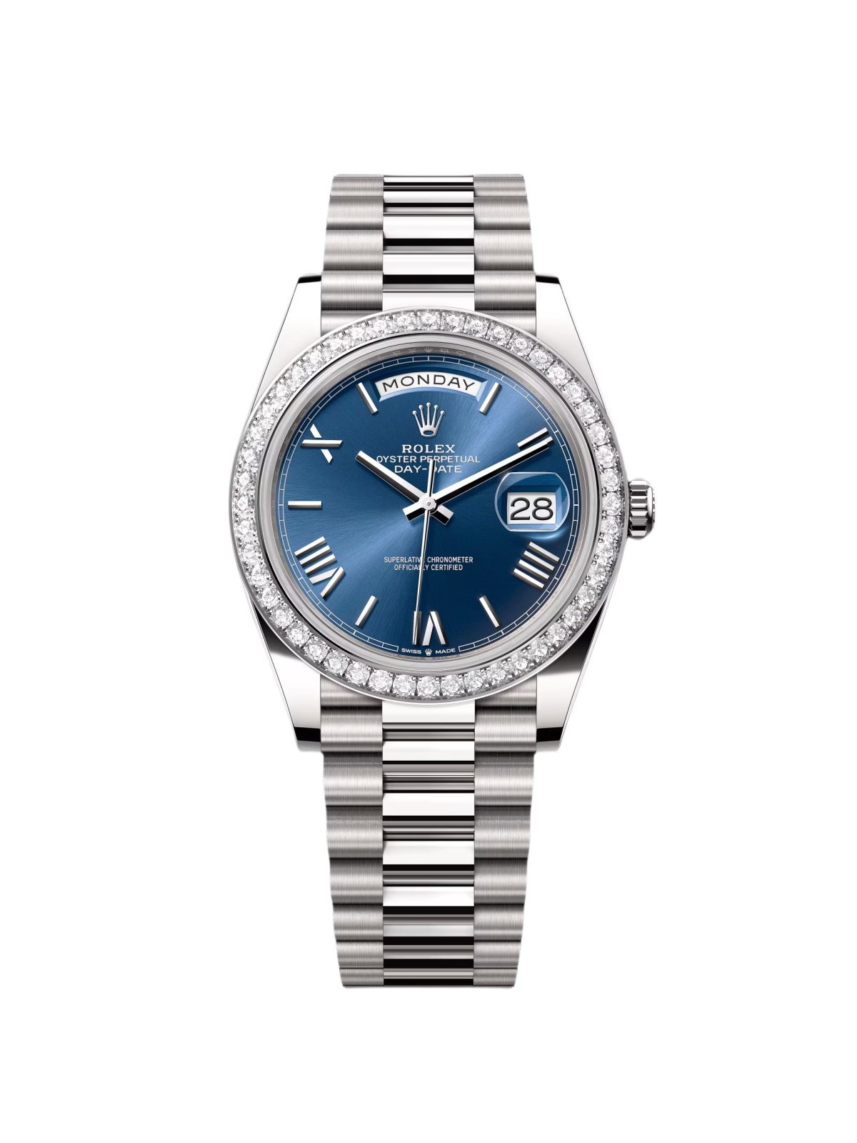 【Super Clone】ROLEX  Day-Date 40mm 228349RBR-0005 Bright Blue Dial President Bracelet