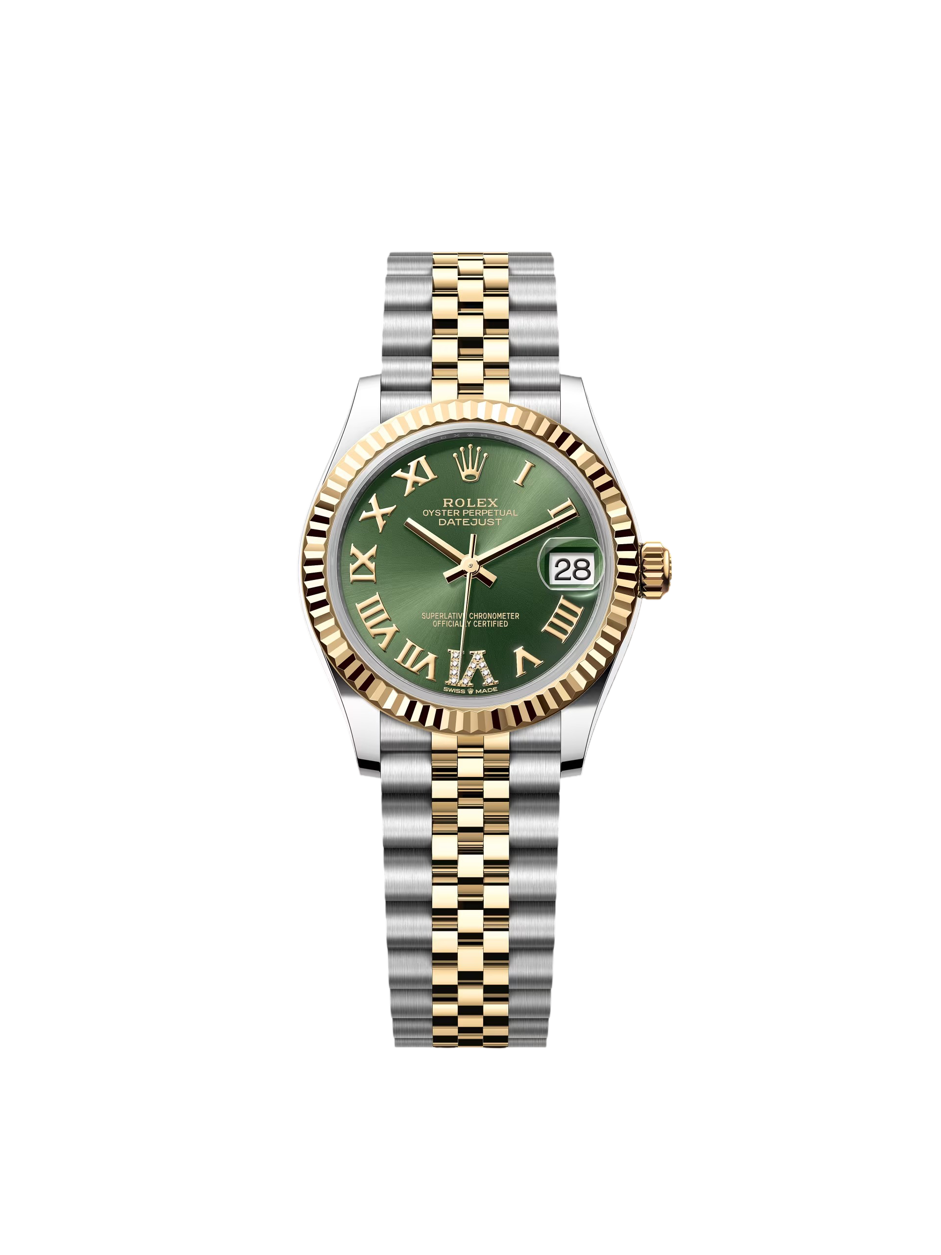 【Super Clone】ROLEX Datejust m278273-0015/0016 31mm Olive Green Dial Stainless Steel and Yellow Gold Oyster Watch