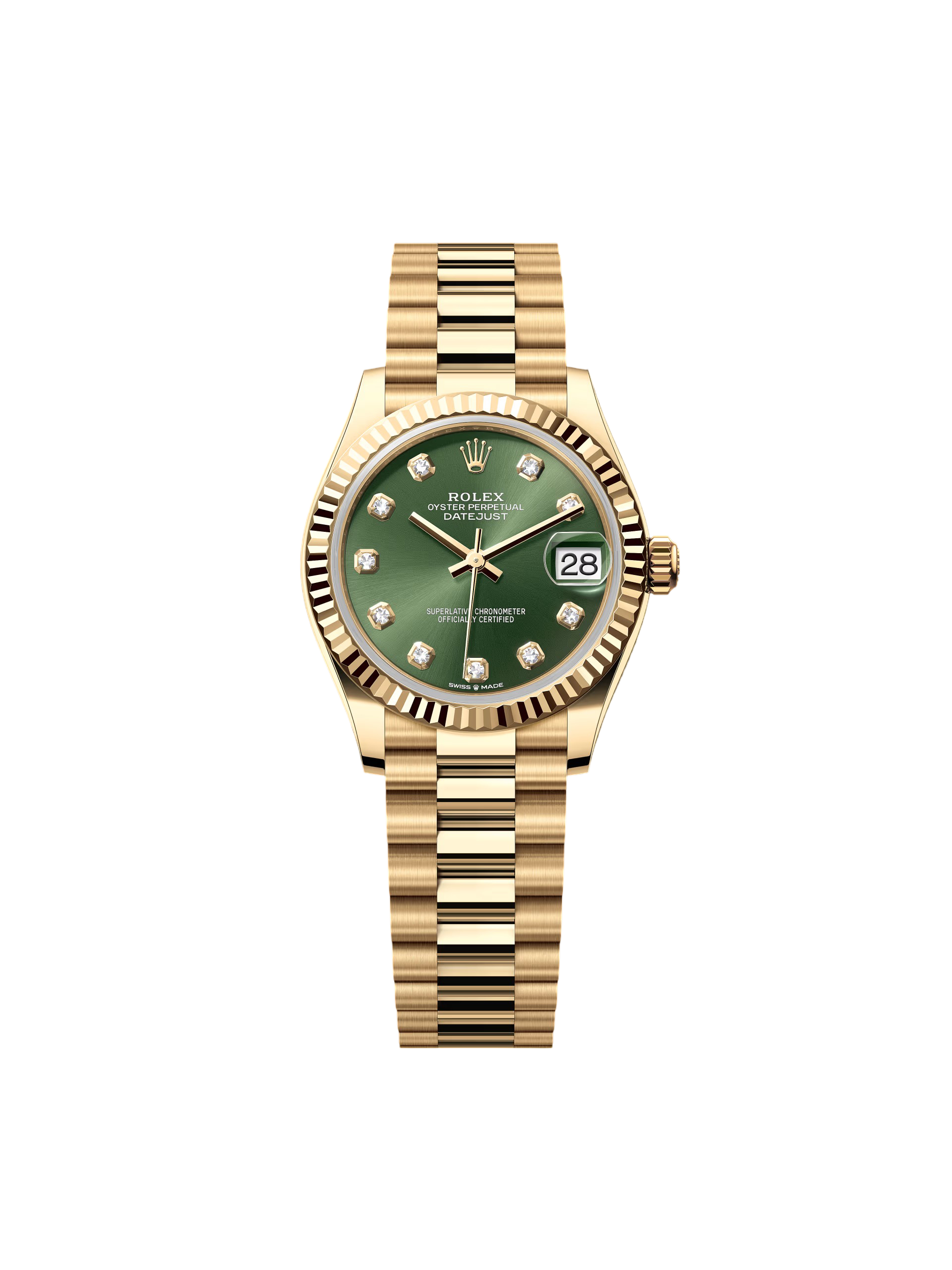 【Super Clone】ROLEX Datejust m278278-0011 Olive Green 31mm Dial President Bracelet Watch