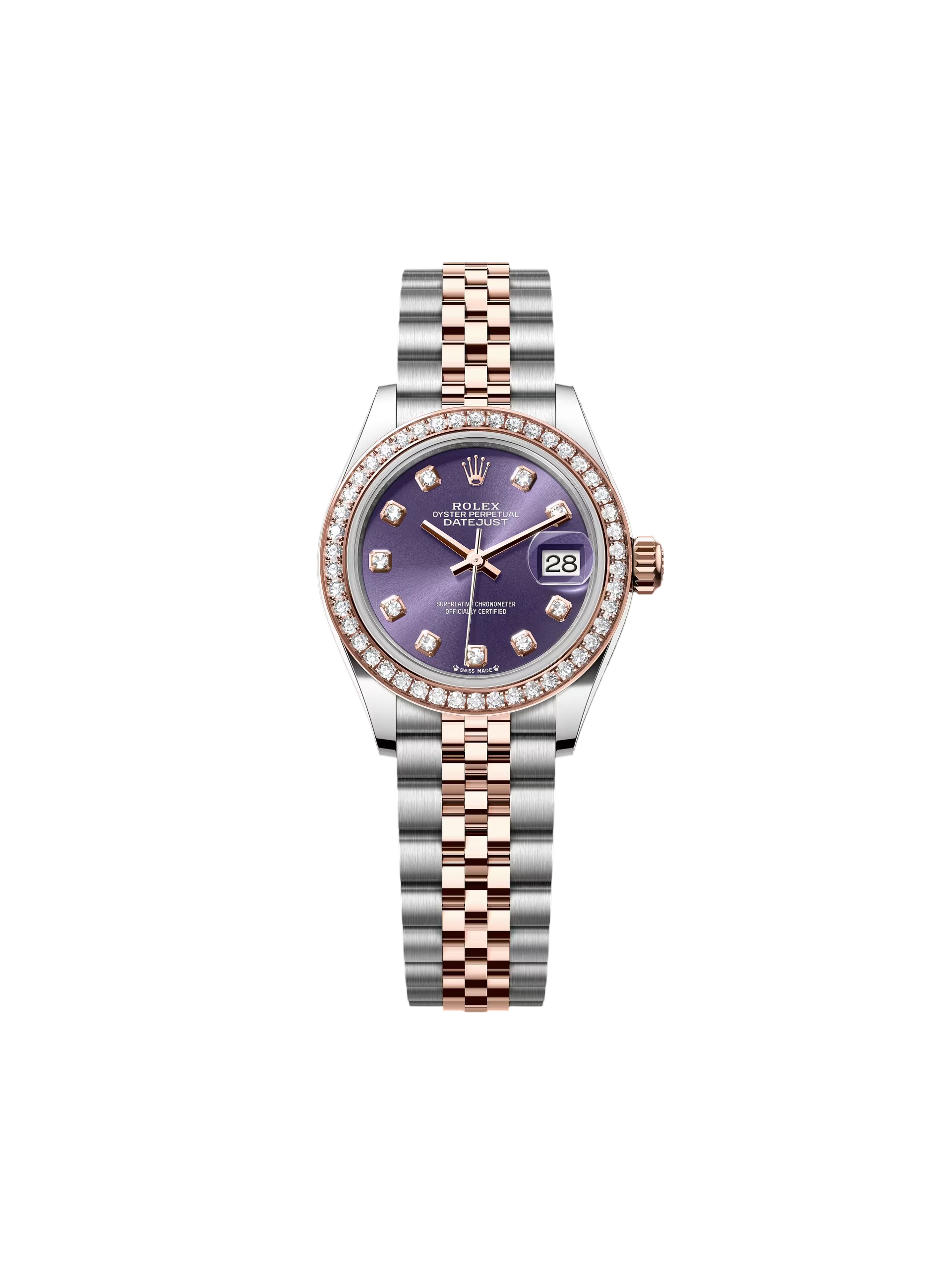 【Super Clone】ROLEX Lady-Datejust 28mm 279381RBR Aubergine Diamond Dial Oyster Bracelet
