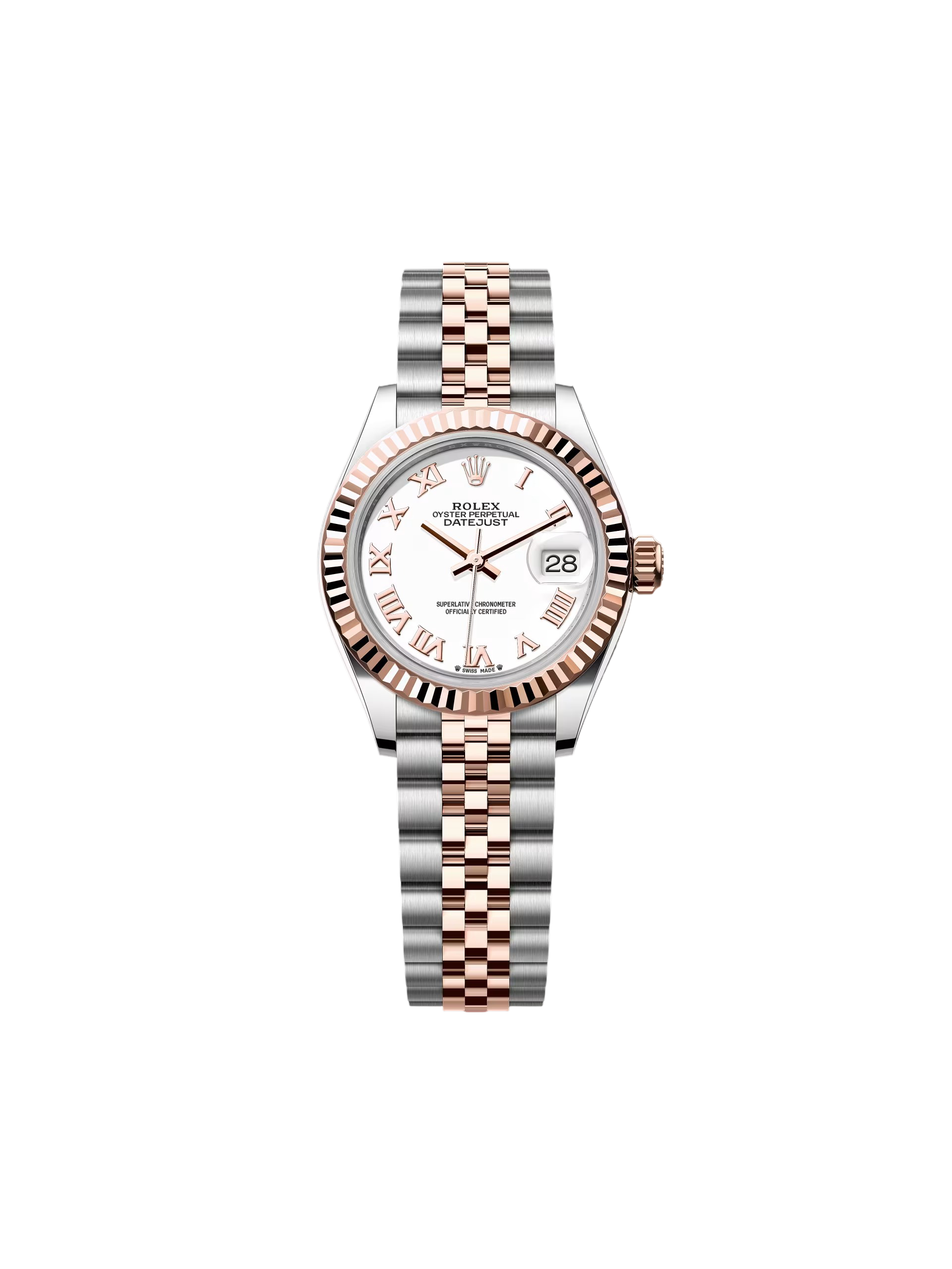【Super Clone】ROLEX Lady-Datejust 28mm 279171 White Roman Oyster Stainless Steel and Rose Gold