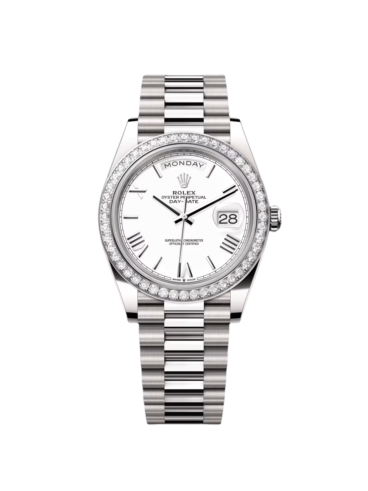 【Super Clone】ROLEX  Day-Date 40mm 228349RBR-0039 White Dial President Bracelet