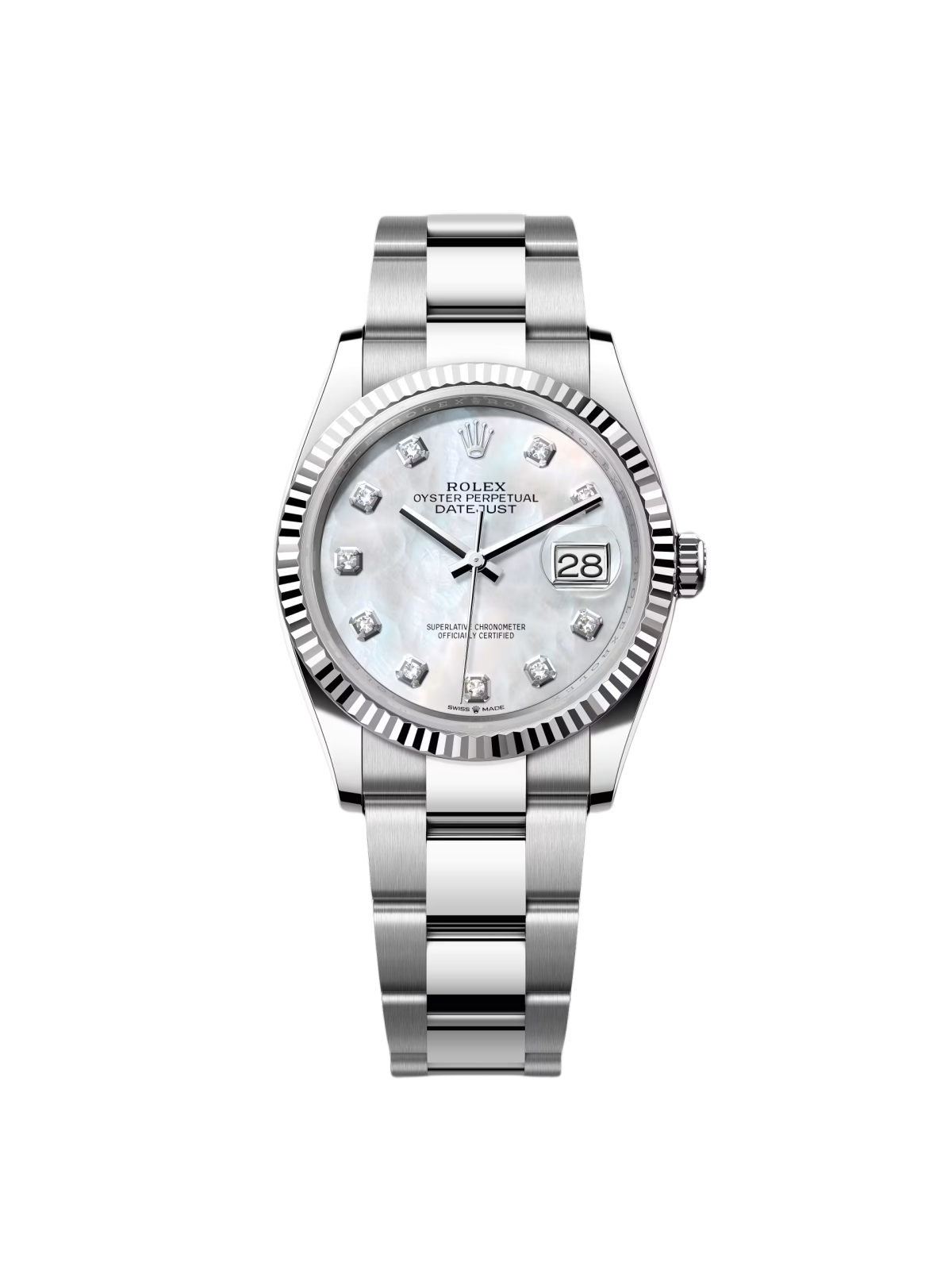 【Super Clone】ROLEX  Datejust 36mm 126234 Mother of Pearl Diamond Dial Oyster Stainless Steel