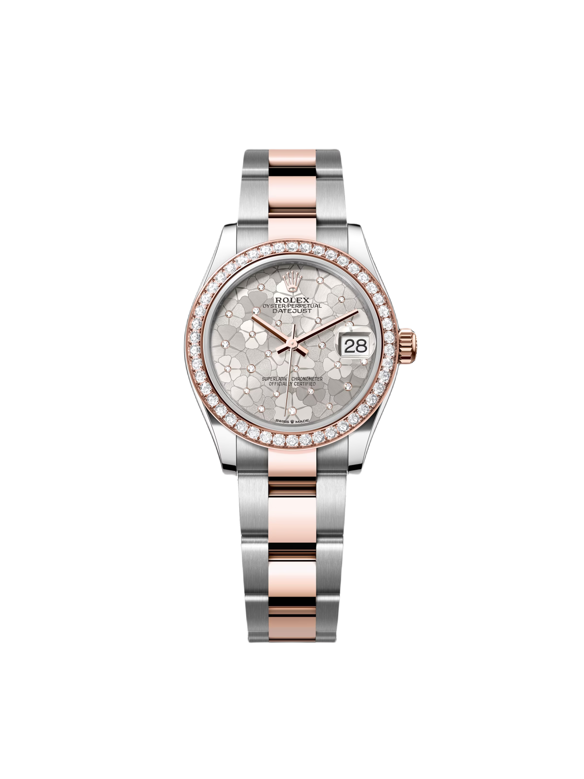 【Super Clone】ROLEX Datejust m278381-0031/0032 Silver Floral Motif Diamond Dial Diamond-Set Bezel 31mm