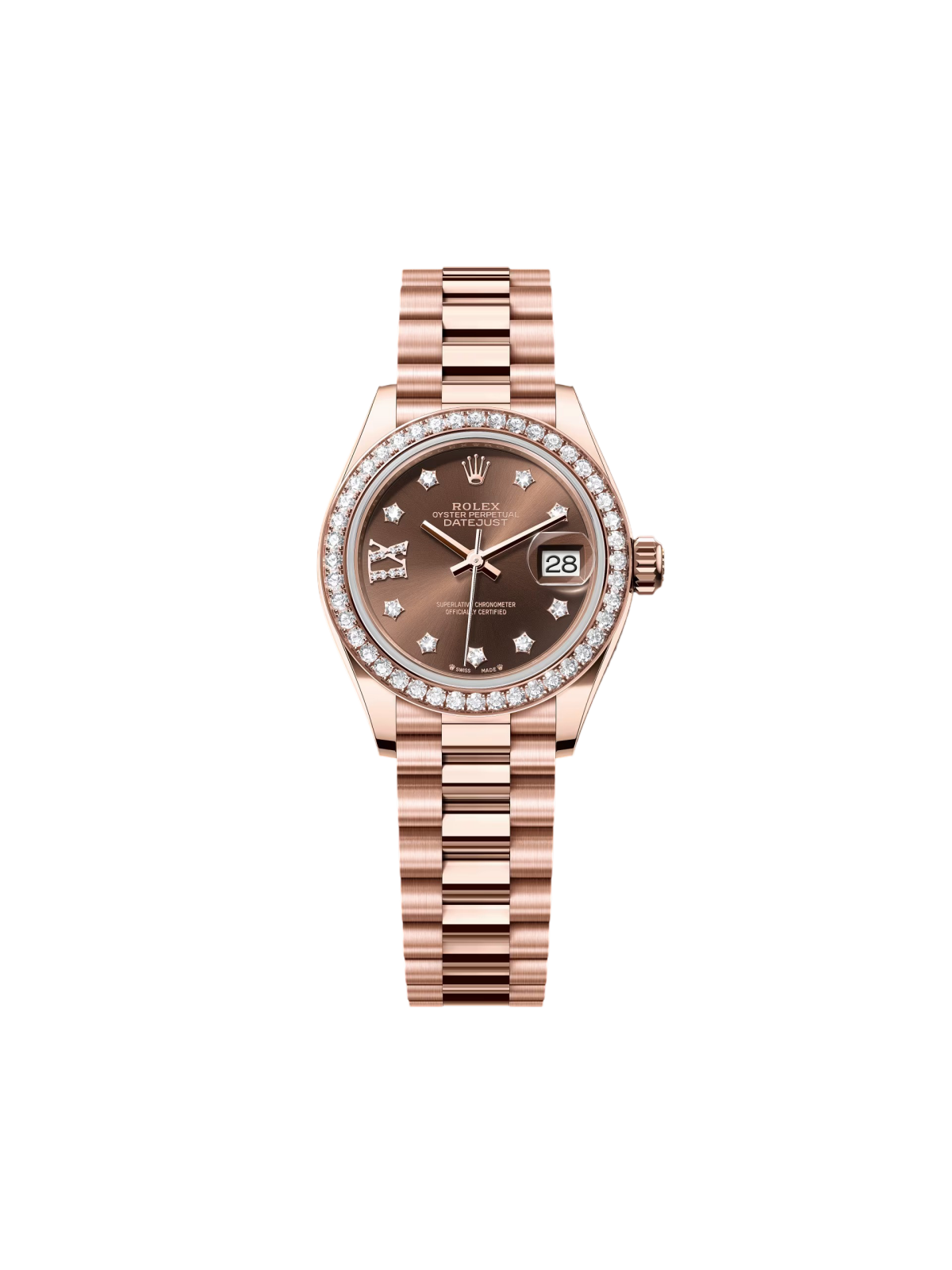 【Super Clone】ROLEX  Lady-Datejust 28mm 279135RBR Chocolate Diamond Dial Jubilee Bracelet