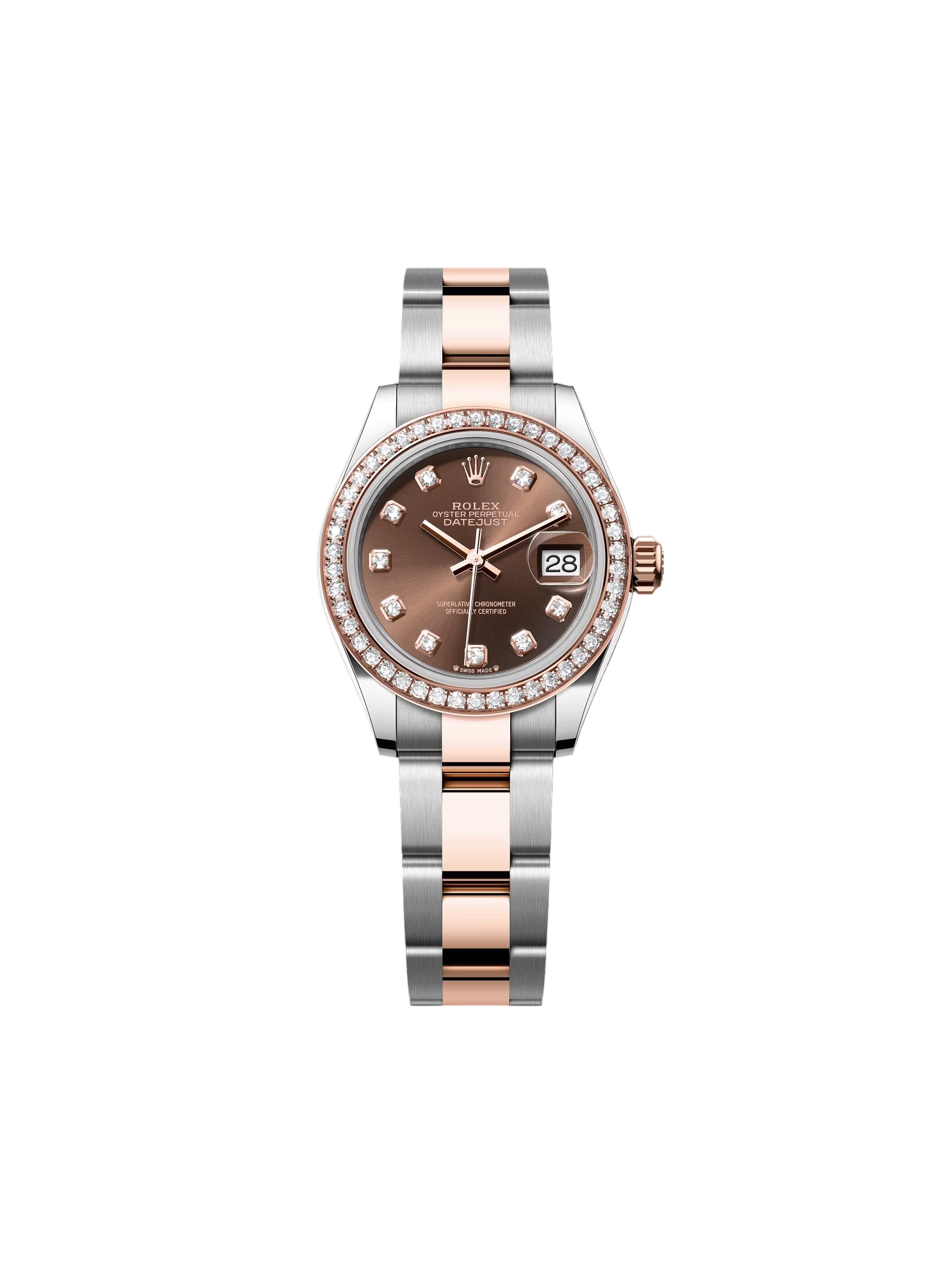 【Super Clone】ROLEX Lady-Datejust 28mm 279381RBR Chocolate Diamond Dial Oyster Bracelet