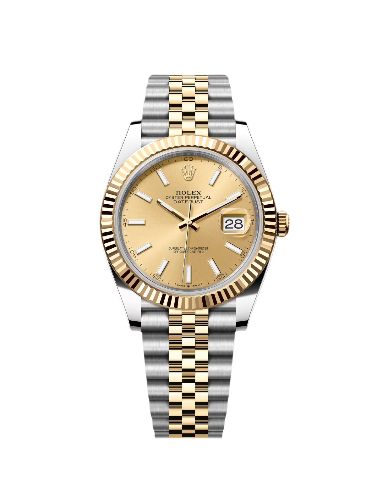 【Super Clone】ROLEX  Datejust 41mm 126333 Champagne Index Jubilee Steel and Yellow Gold Mens Watch