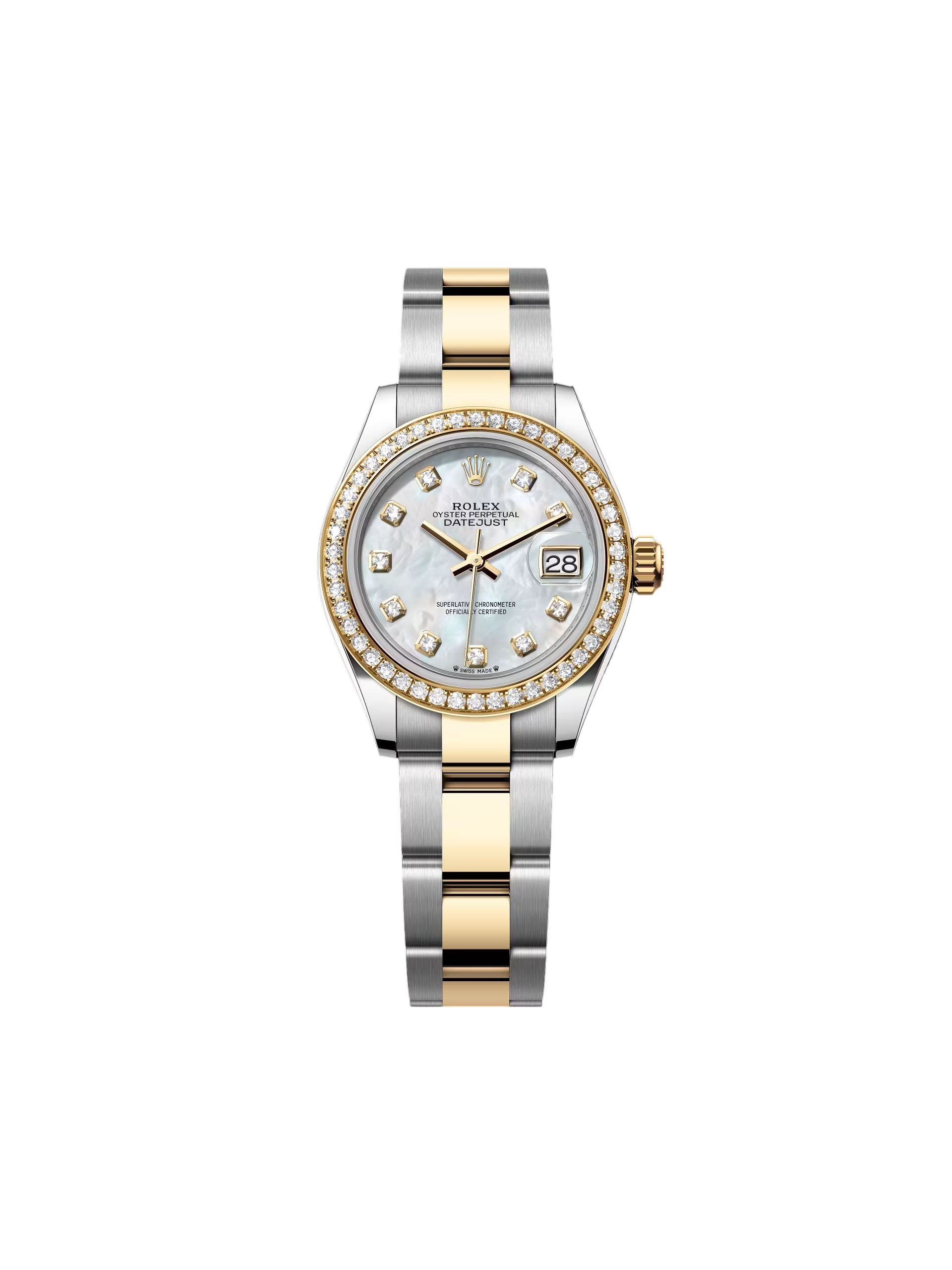 【Super Clone】ROLEX Lady-Datejust 28mm 279383RBR Mother-of-Pearl Dial Yellow Rolesor Oyster Bracelet