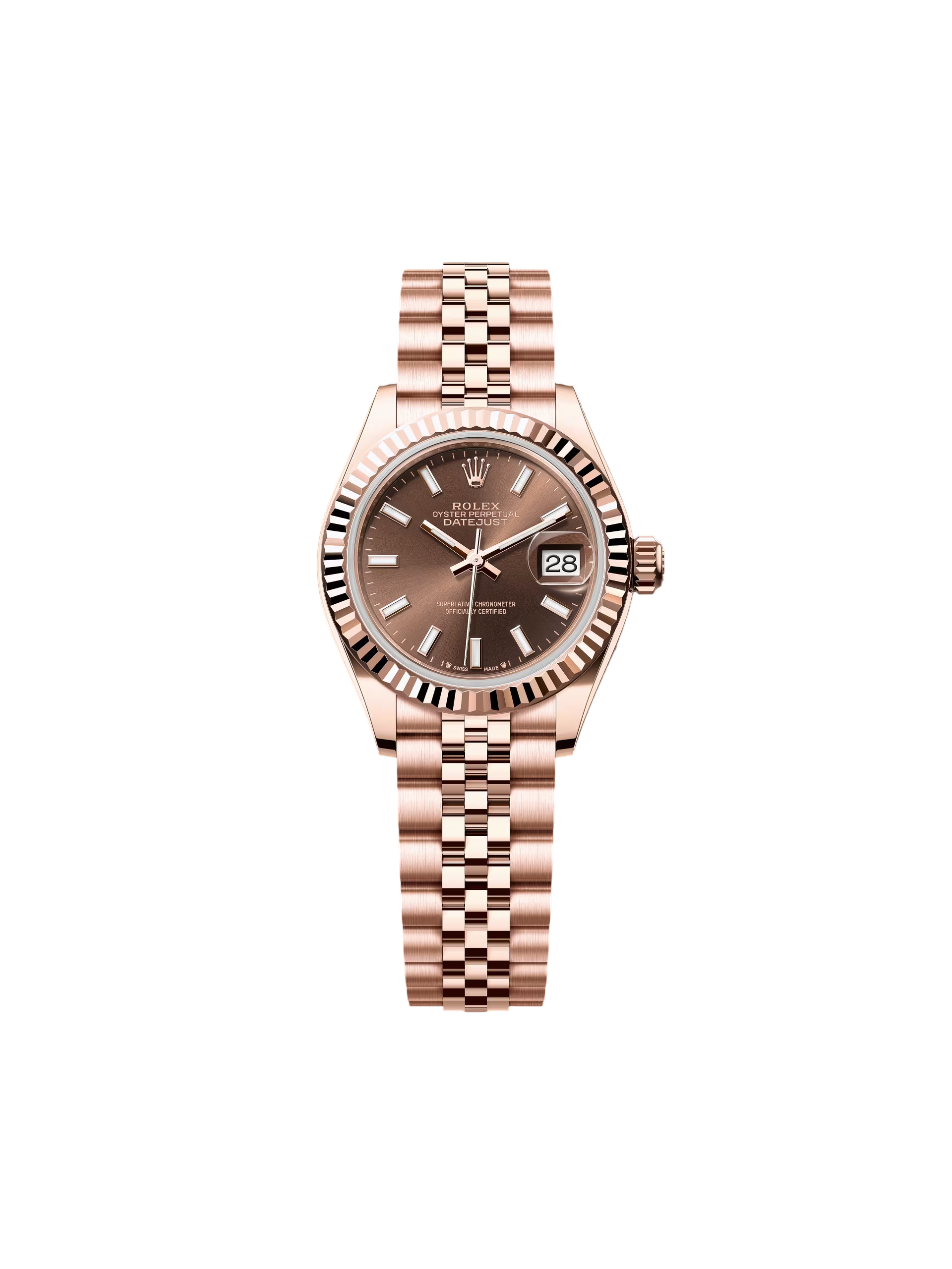 【Super Clone】ROLEX Lady-Datejust 28mm 279175 Chocolate Dial President Everose Gold