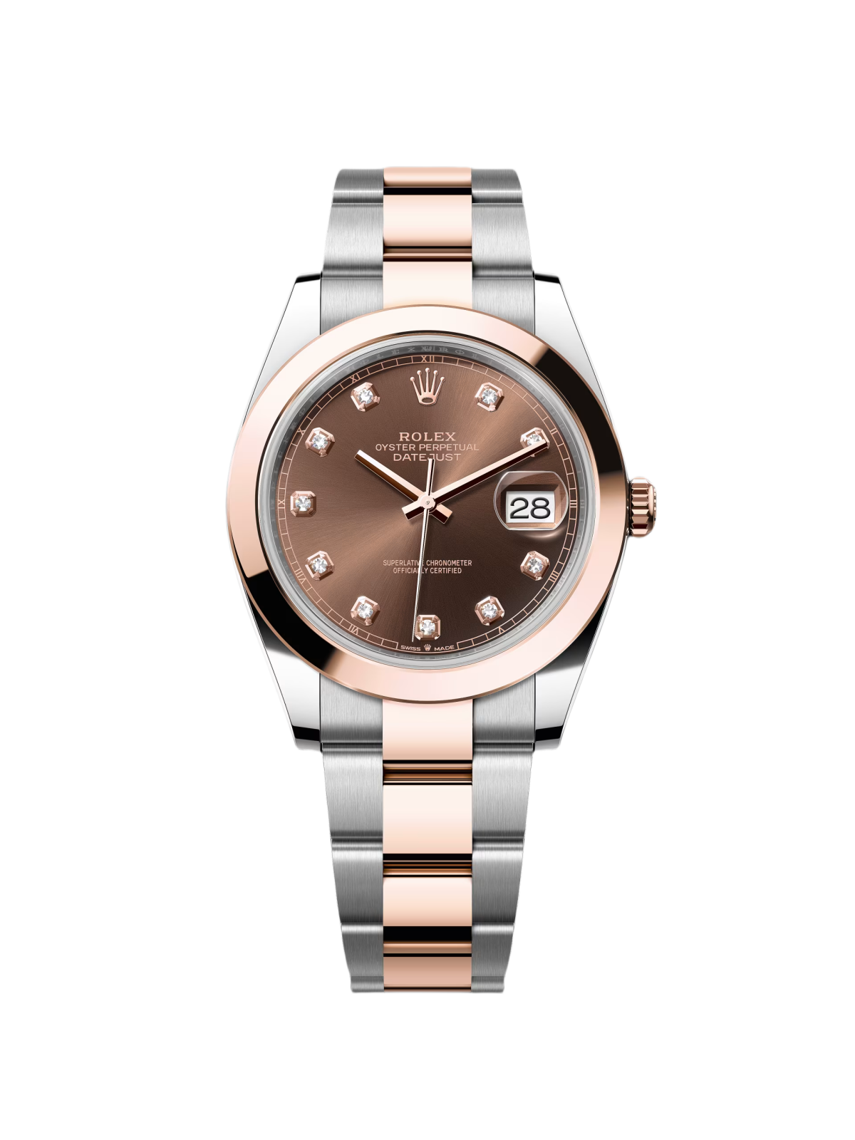 【Super Clone】ROLEX Datejust 41mm 126301 Chocolate Diamond Jubilee Steel and Everose Gold Watch