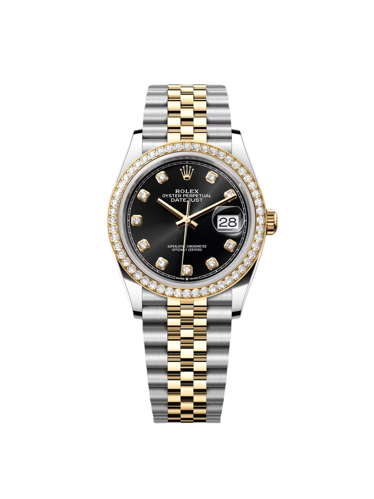 【Super Clone】ROLEX  Datejust 36mm 126283 Bright Black Dial Oyster Bracelet Watch